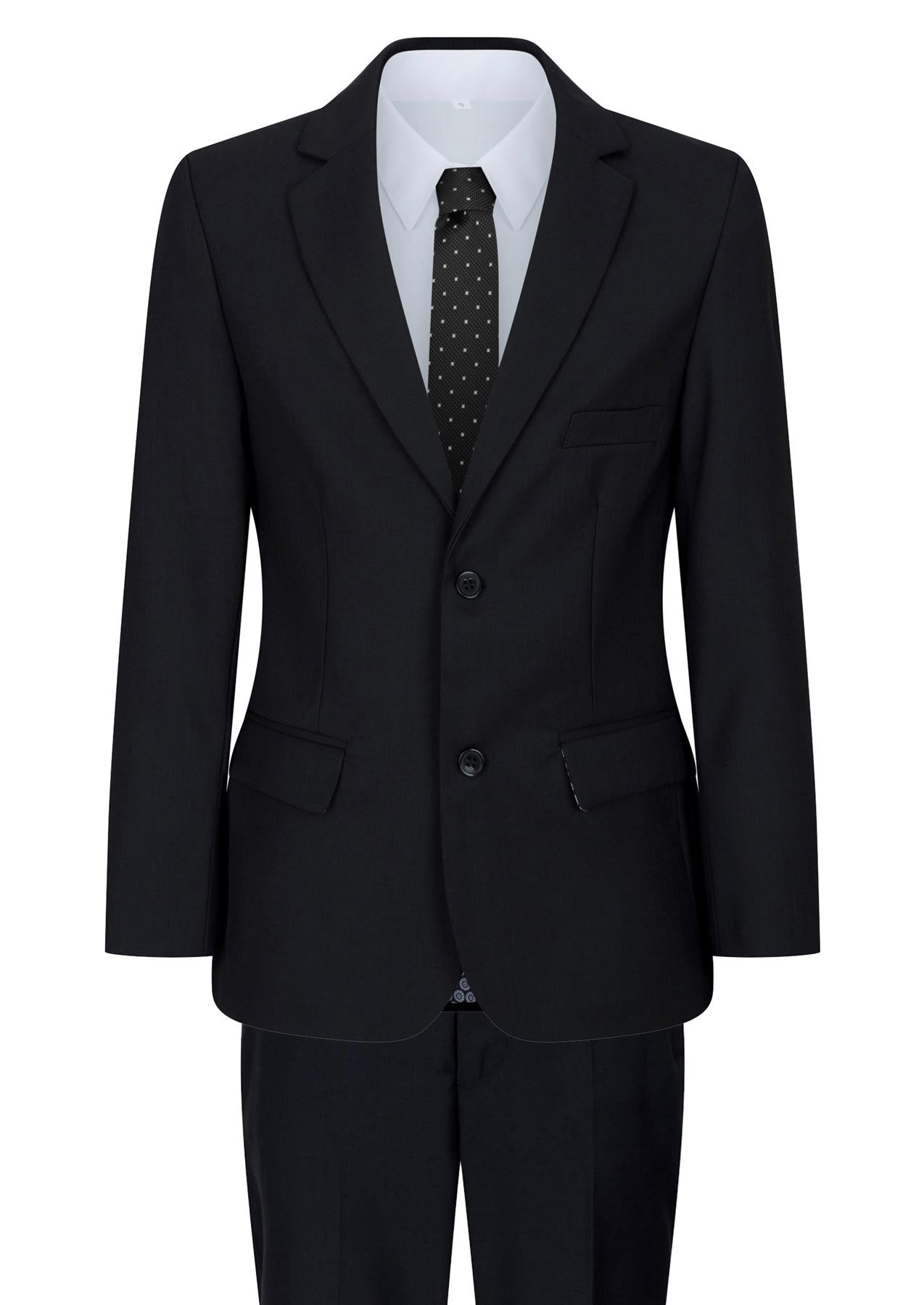Boys 5 Piece Black Classic Suit