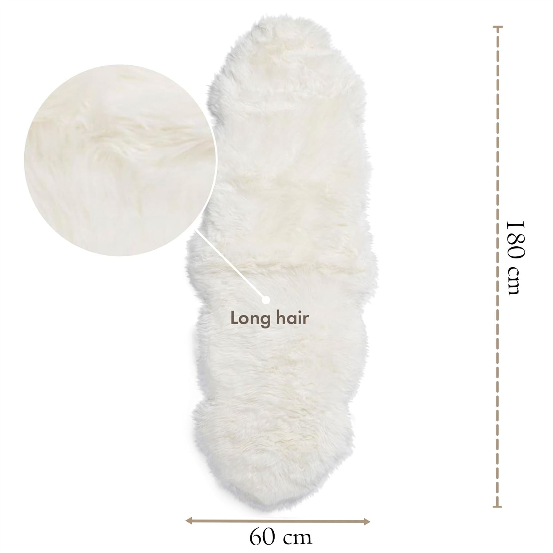 Genuine Sheepskin Double Natural Fluffy Silky Soft Real Wool Rug