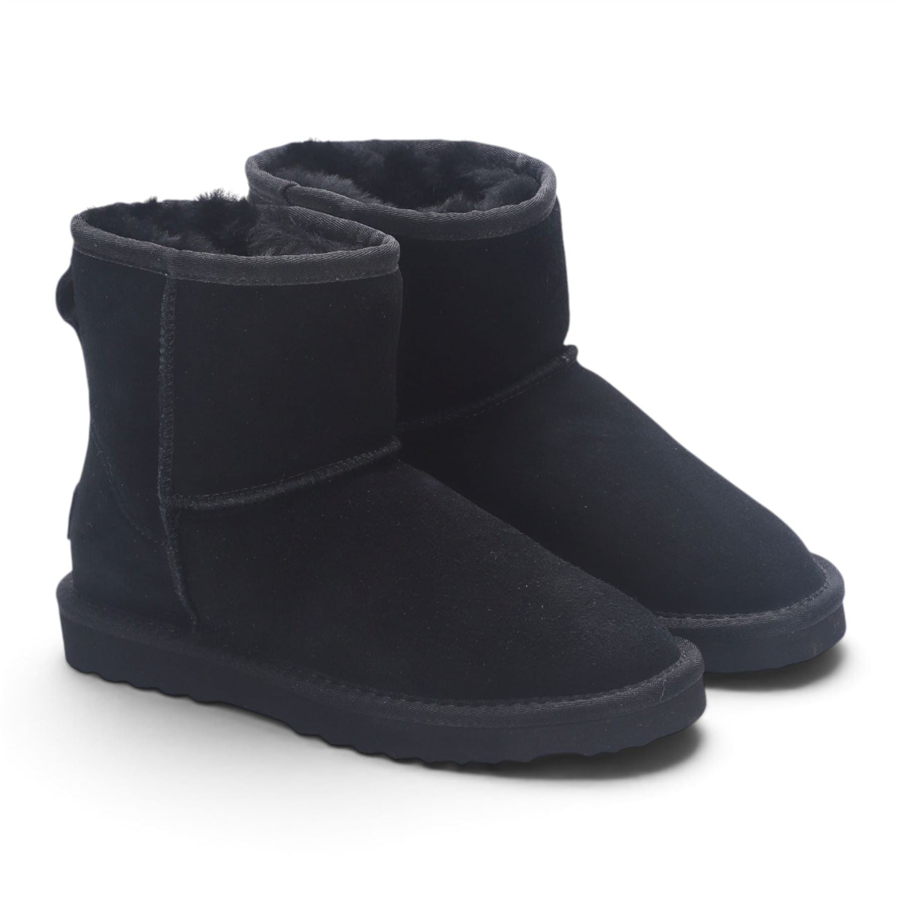 Women’s Black Genuine Sheepskin Real Fur Winter Ankle Boots - Frost