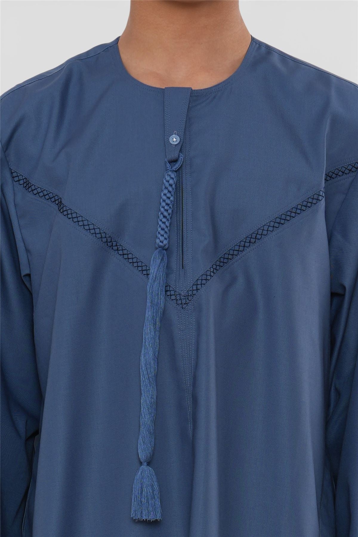 Kids Boys Moroccan Embroidered Djellaba Islamic Jubba Robe Tassel Ramadan Thobe