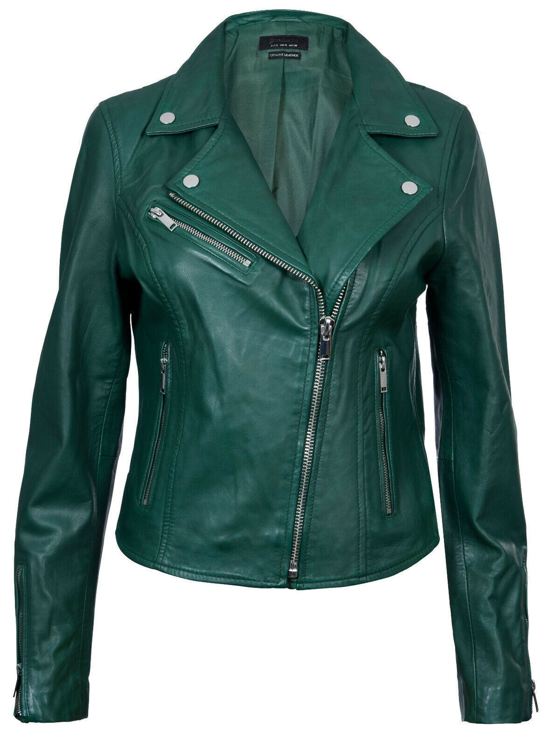 Womens Classic Leather Brando Biker Jacket-Loughton