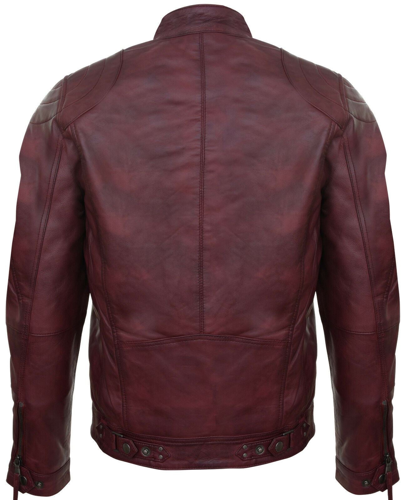 Mens Versatile Moto Leather Biker Jacket-Stapleford