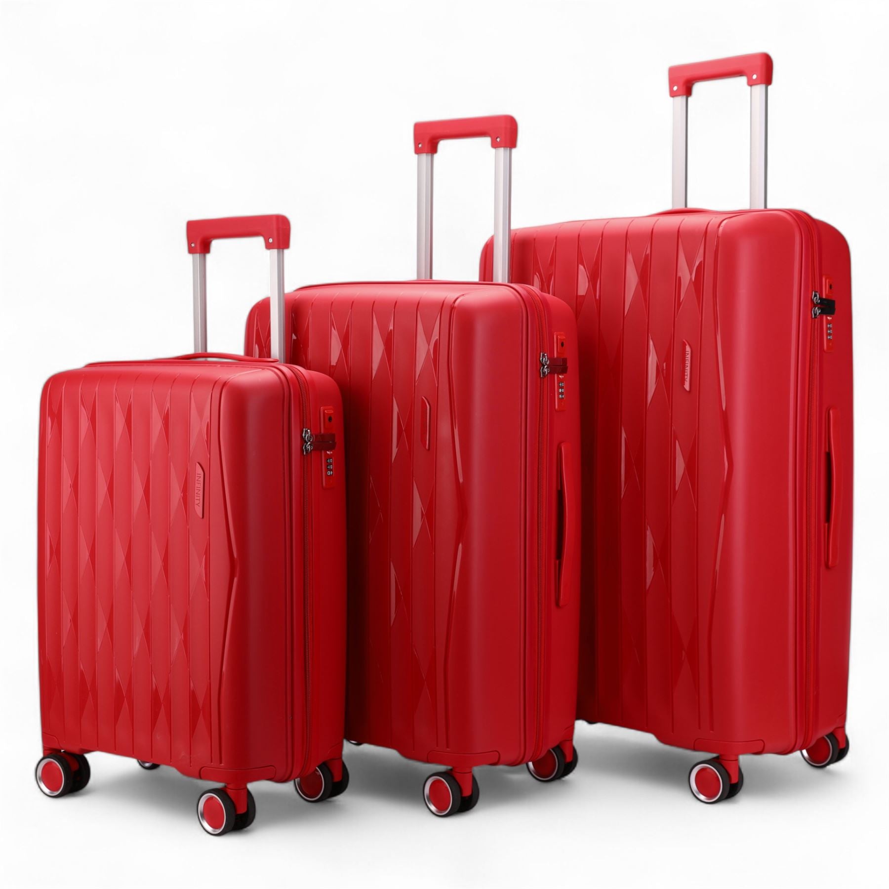Burnaby Set of 3 Hard Shell Suitcase in Red