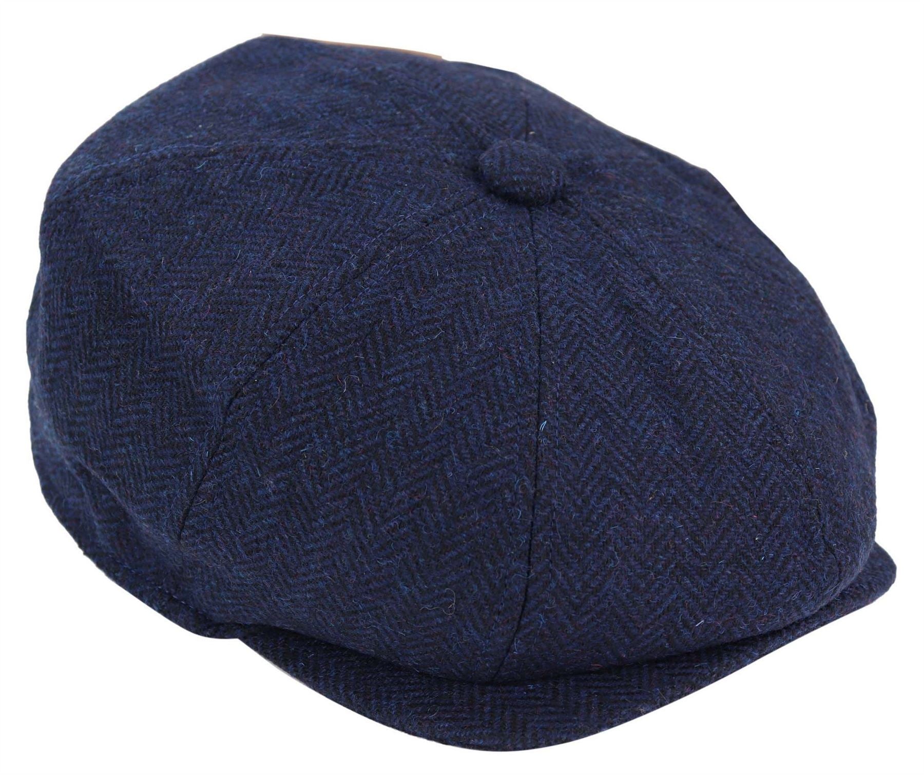 Mens Peaky Blinders Tweed Gatsby Flat Baker Hat With Razor Blade