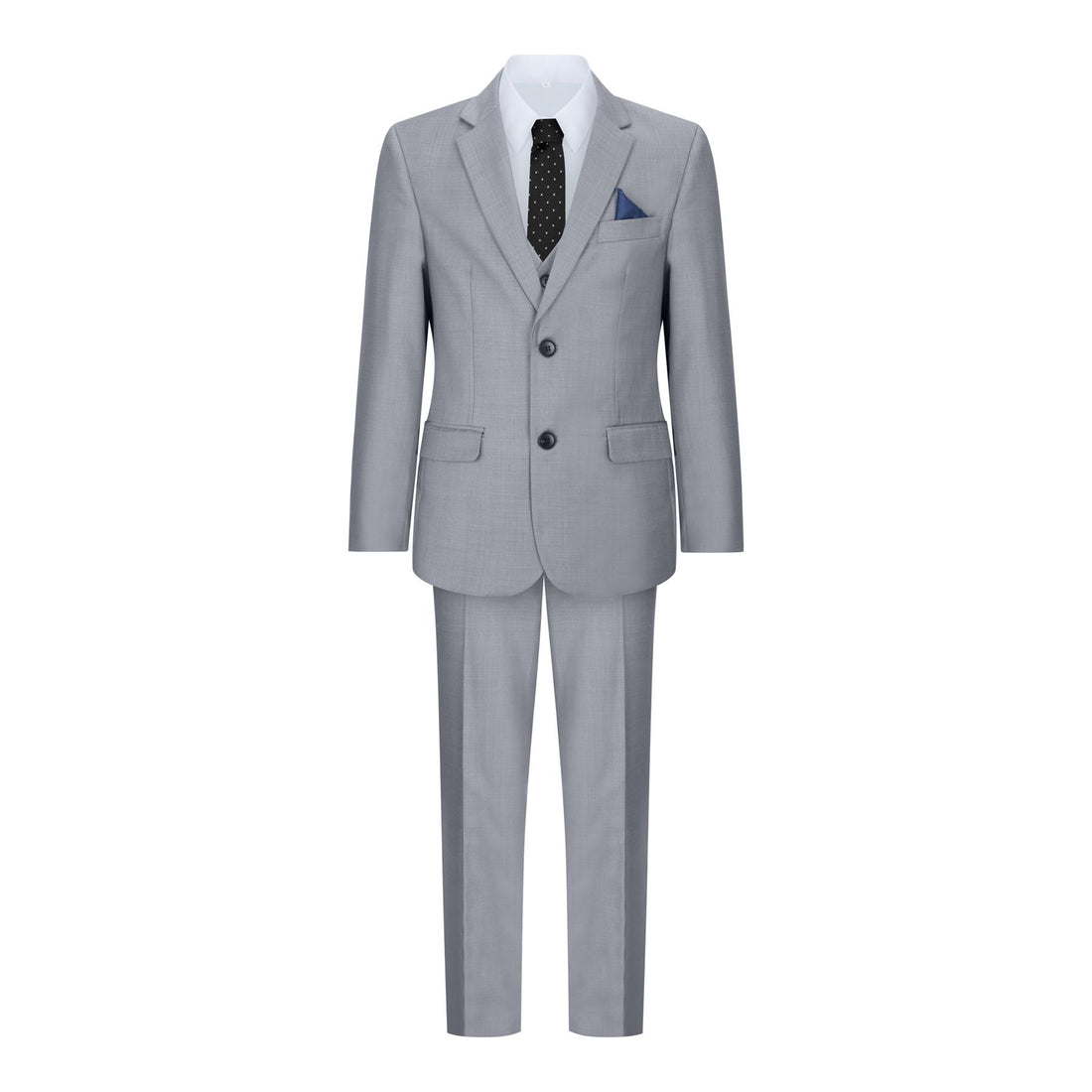 Boys 3 Piece Light Grey Classic Retro Suit - Upperclass Fashions 