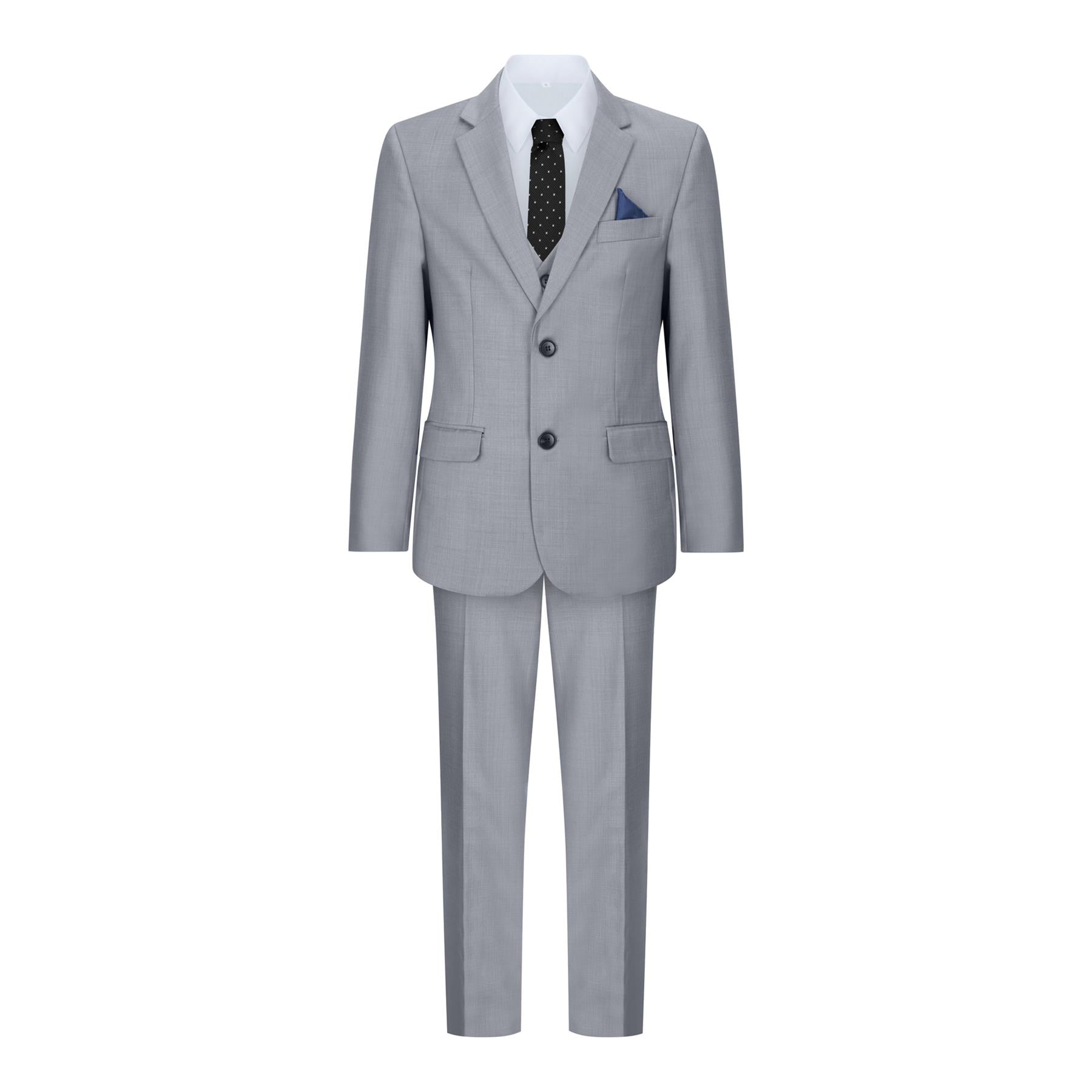 Boys 3 Piece Light Grey Classic Retro Suit