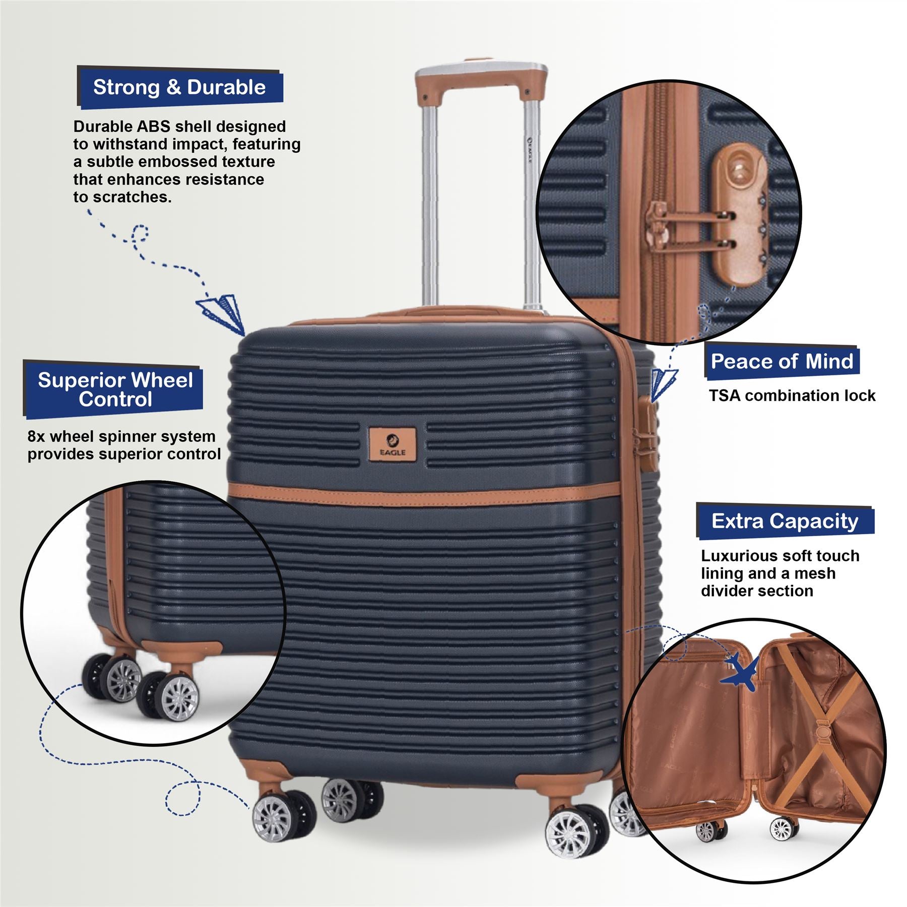 Koga Cabin Hard Shell Suitcase in Navy