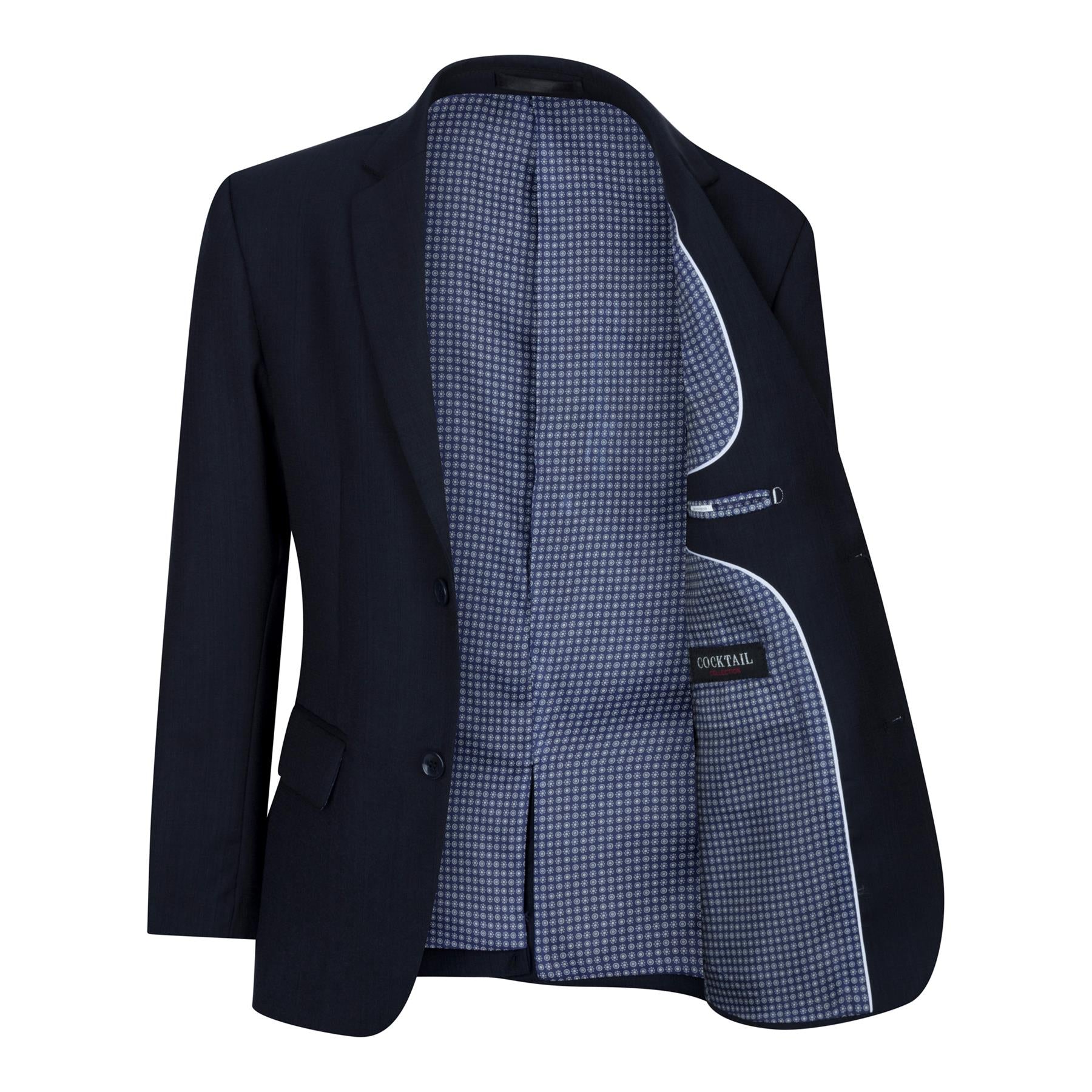Boys 5 Piece Navy Blue Classic Suit