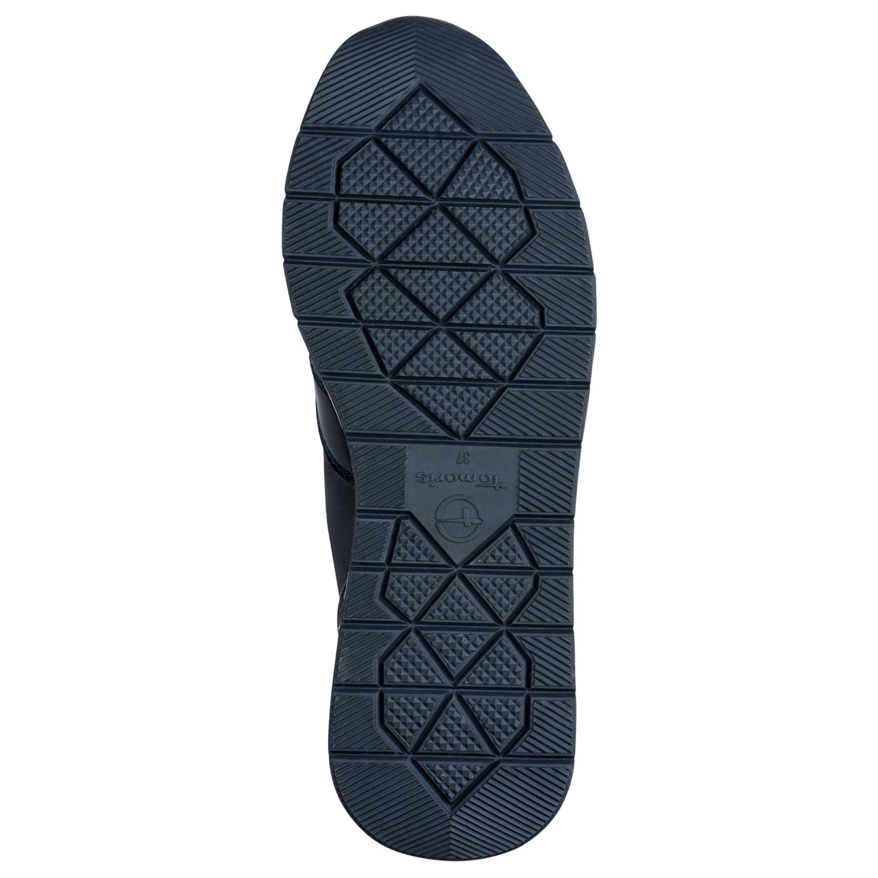 Tamaris Womens Navy Blue Fashion Lace-up Zipped Sneakers Trainers