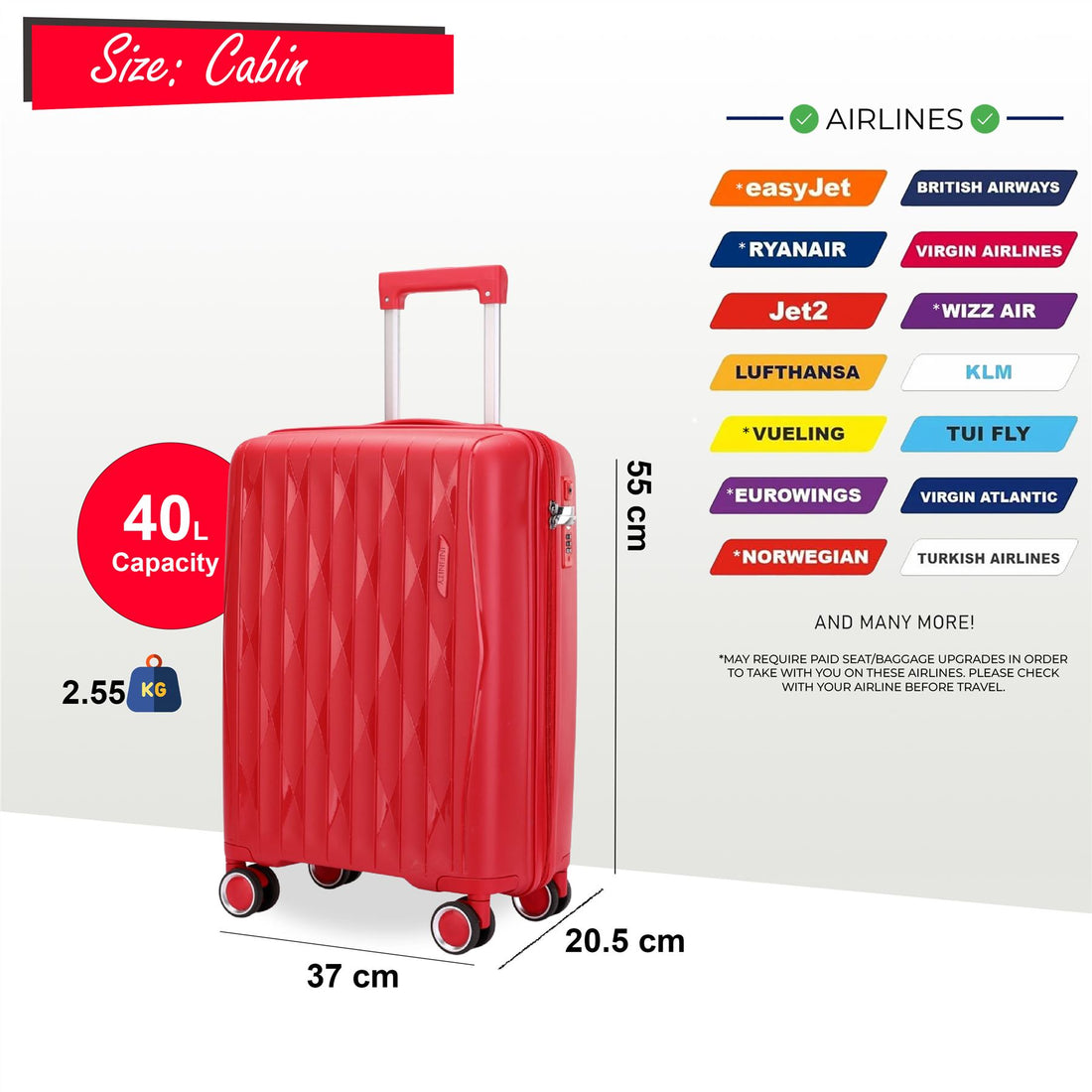 Burnaby Cabin Hard Shell Suitcase in Red