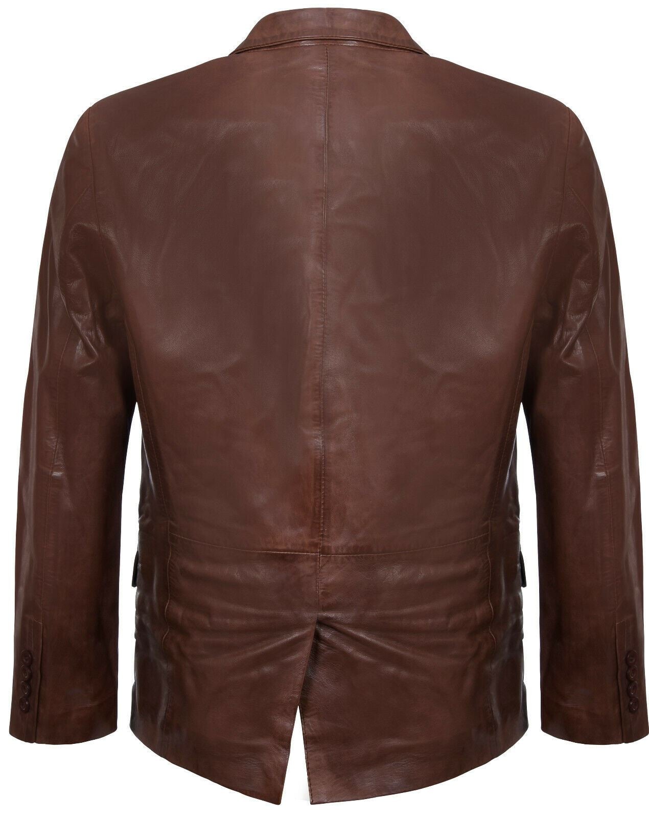 Mens Leather Classic 2 Button Blazer Jacket-Dronfield