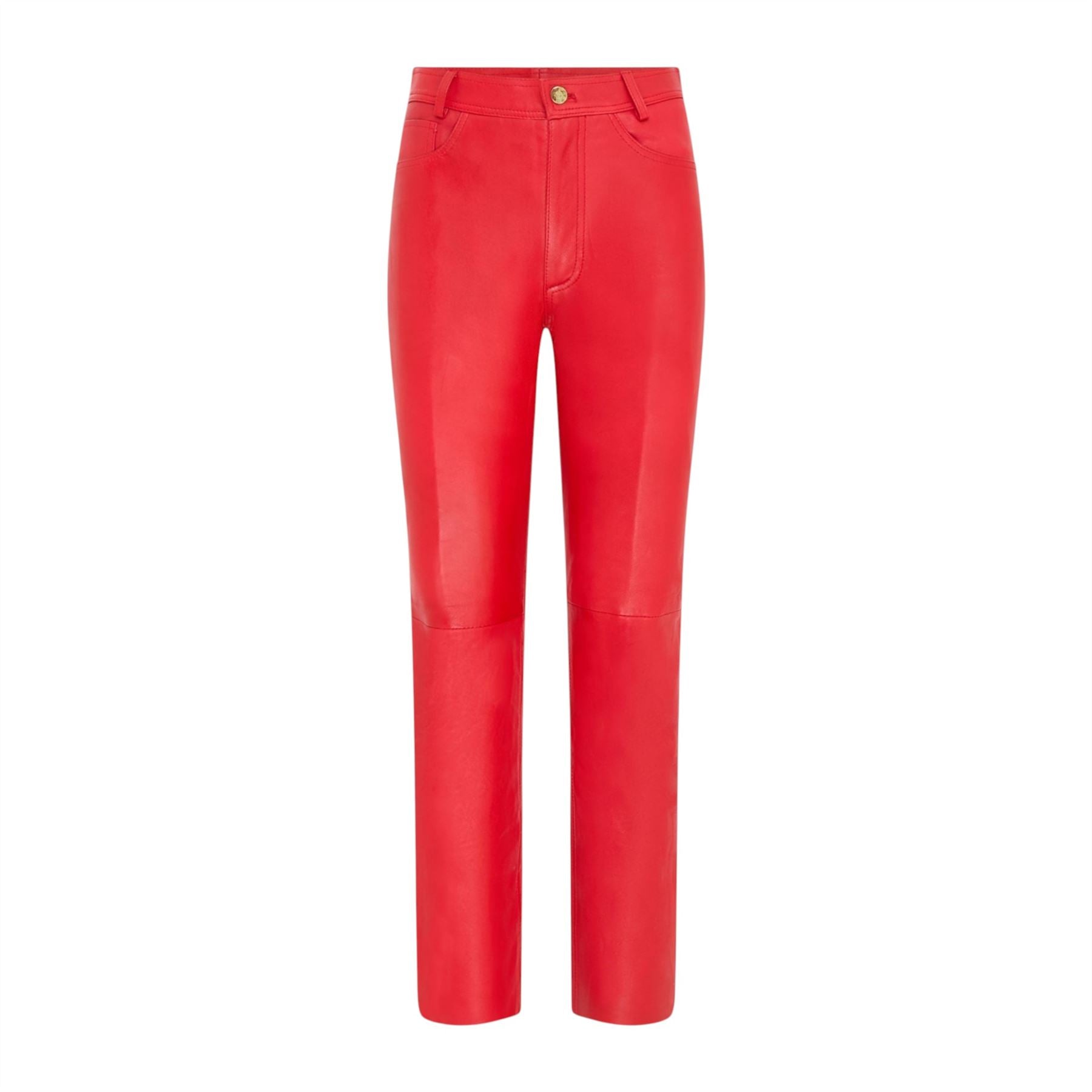 Womens Lamb Leather 501 Biker Jeans - Ankara