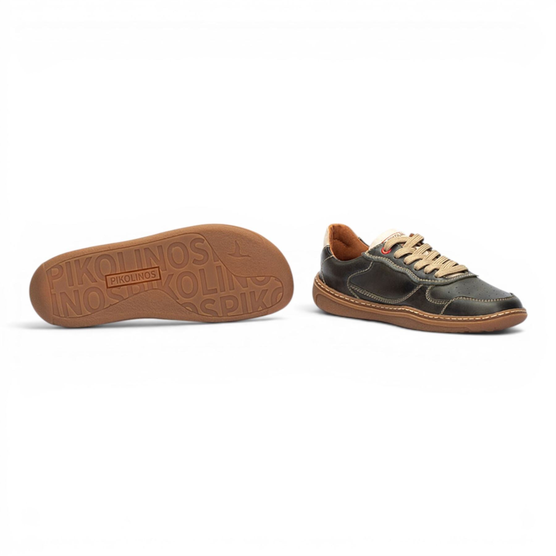 Pikolinos Pine Green Leather Sneakers Trainer Barefoot Shoes - Aranjuez