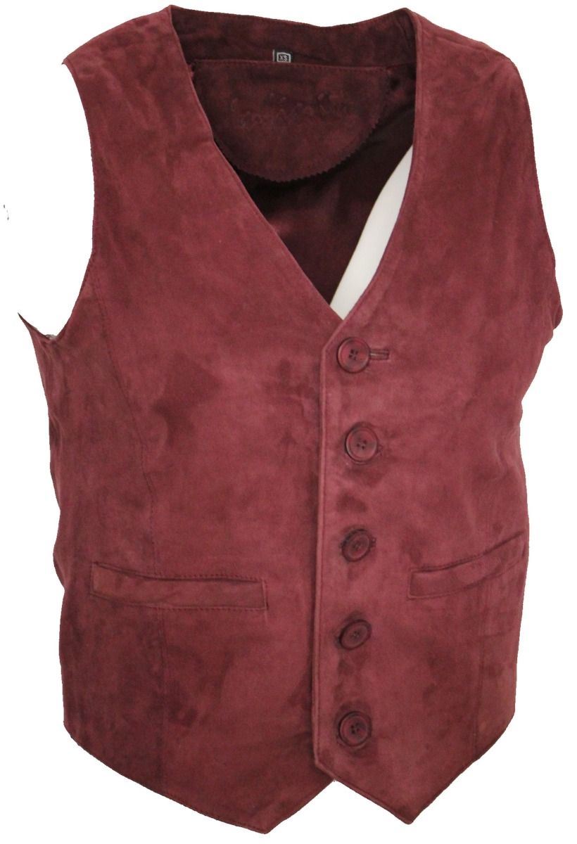 Mens Soft Suede Leather Waistcoat-Grays