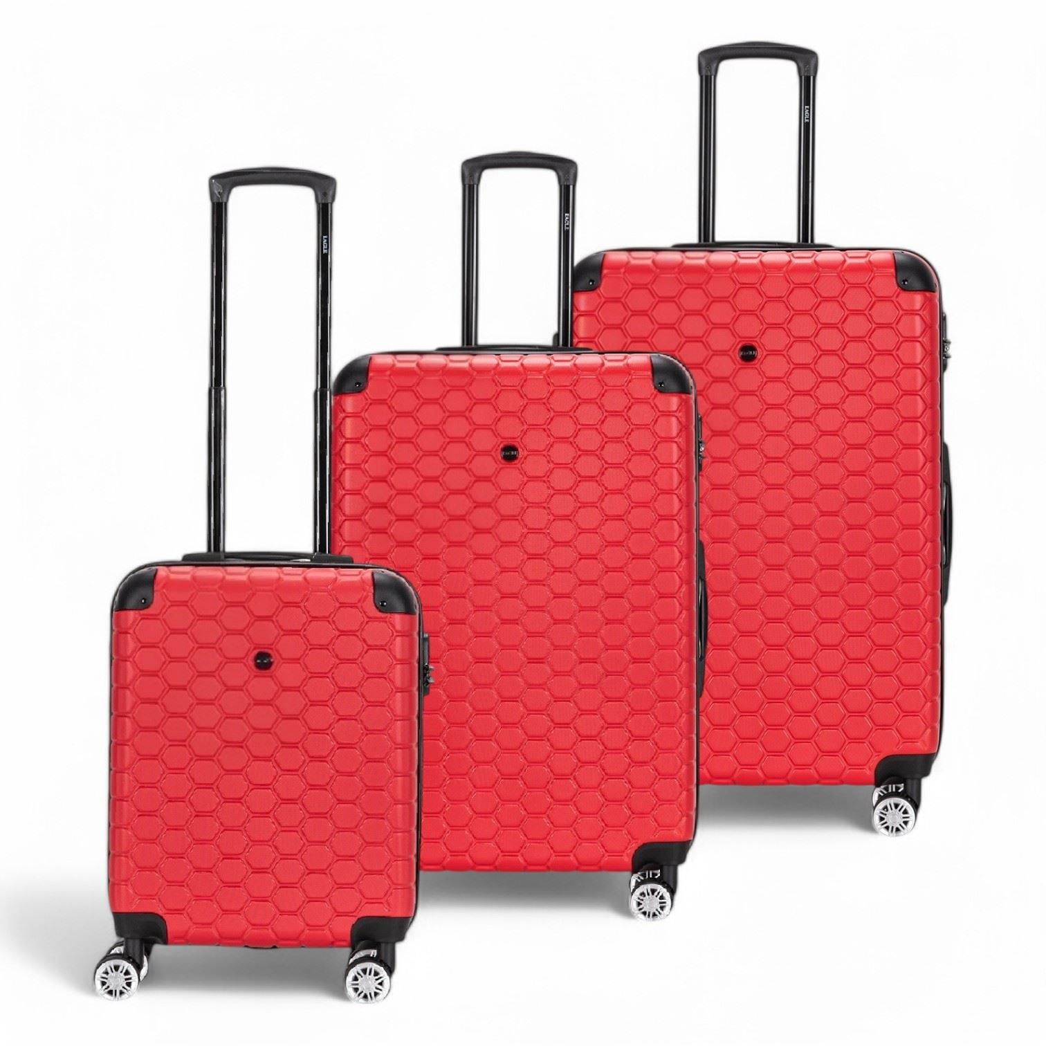 Noda Set of 3 Hard Shell Suitcase in Red
