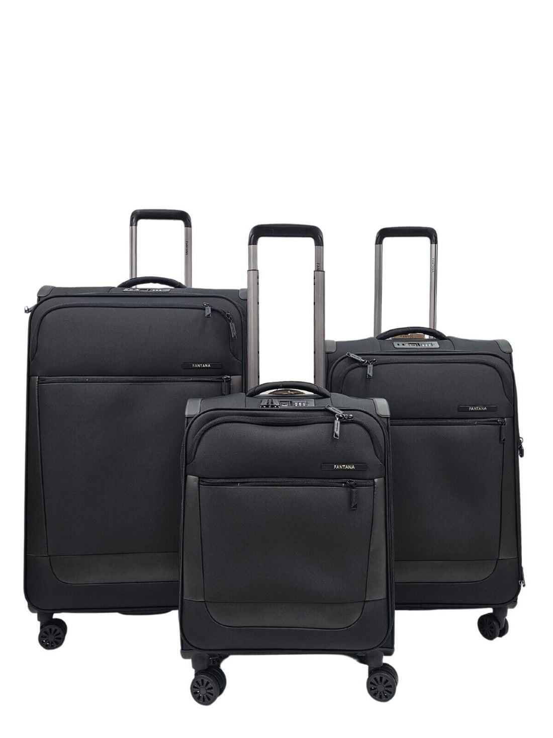 Lightweight Black Suitcases 4 Wheel Luggage Travel Cabin Bag - Upperclass Fashions 