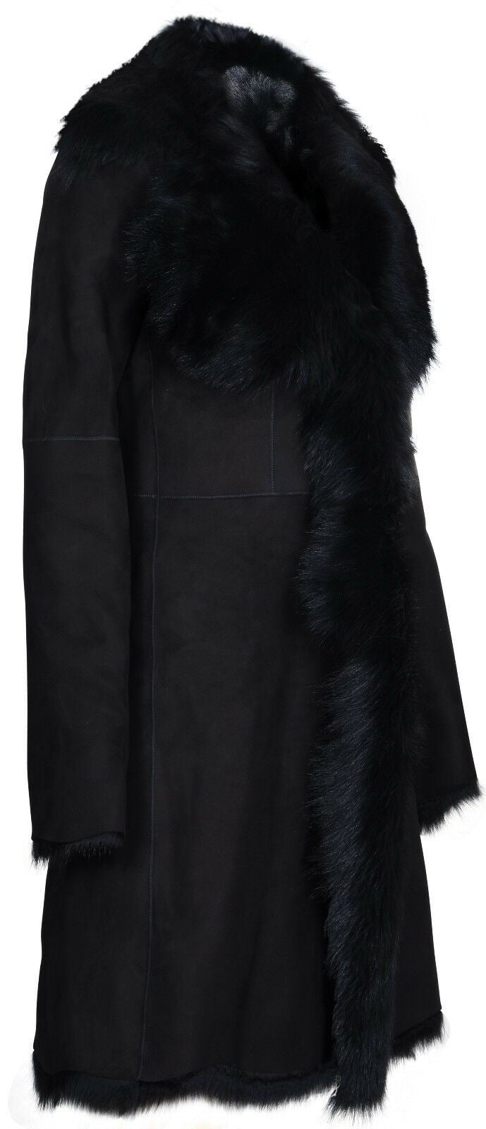 Womens Suede Toscana Sheepskin Trench Coat-Rochester