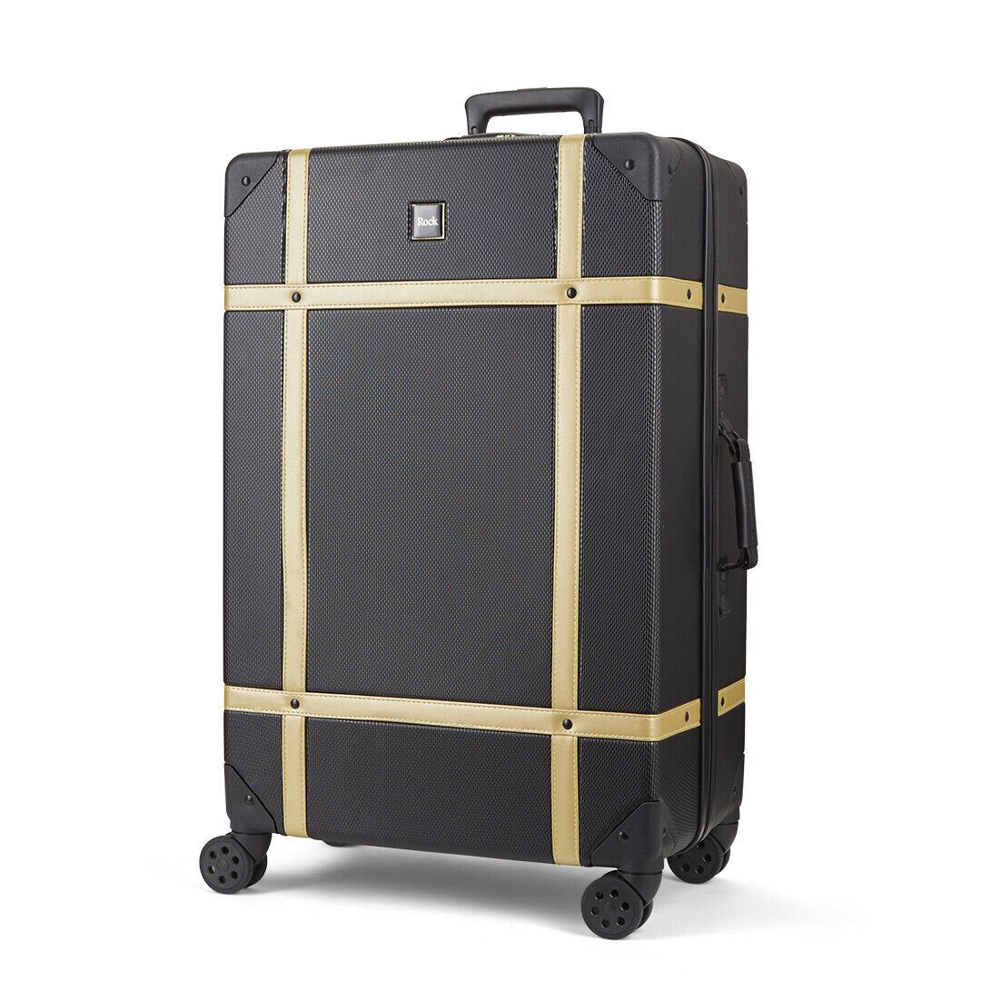 Alexandria Large Hard Shell Suitcase in Black Gold