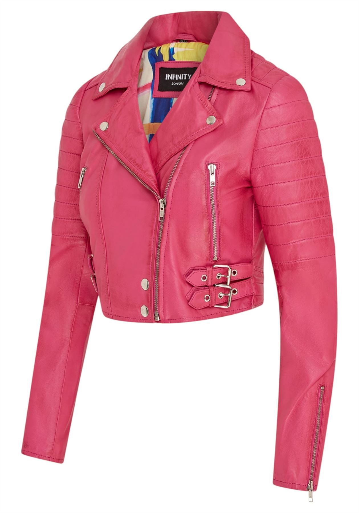 Womens Brando Cropped Leather Jacket-Longtown