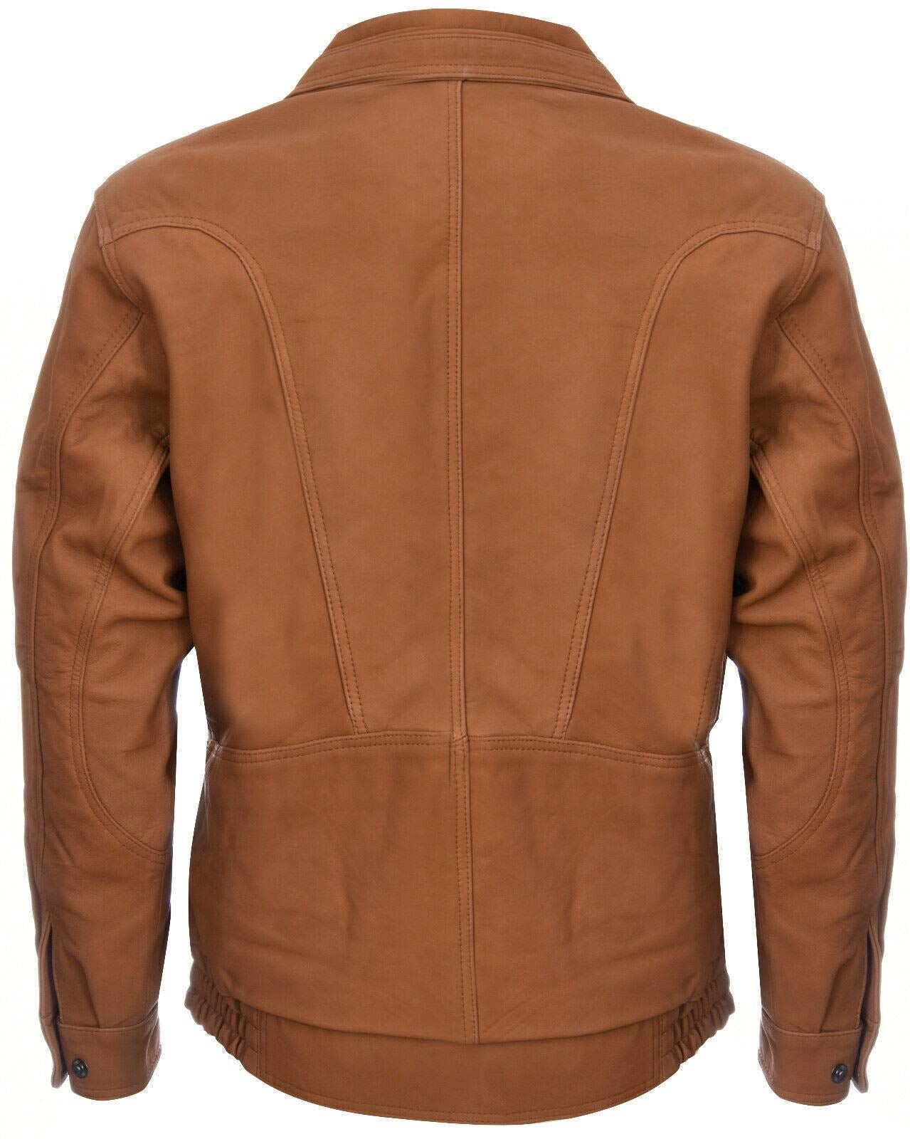 Mens Harrington Bomber Leather Jacket-Cheshunt