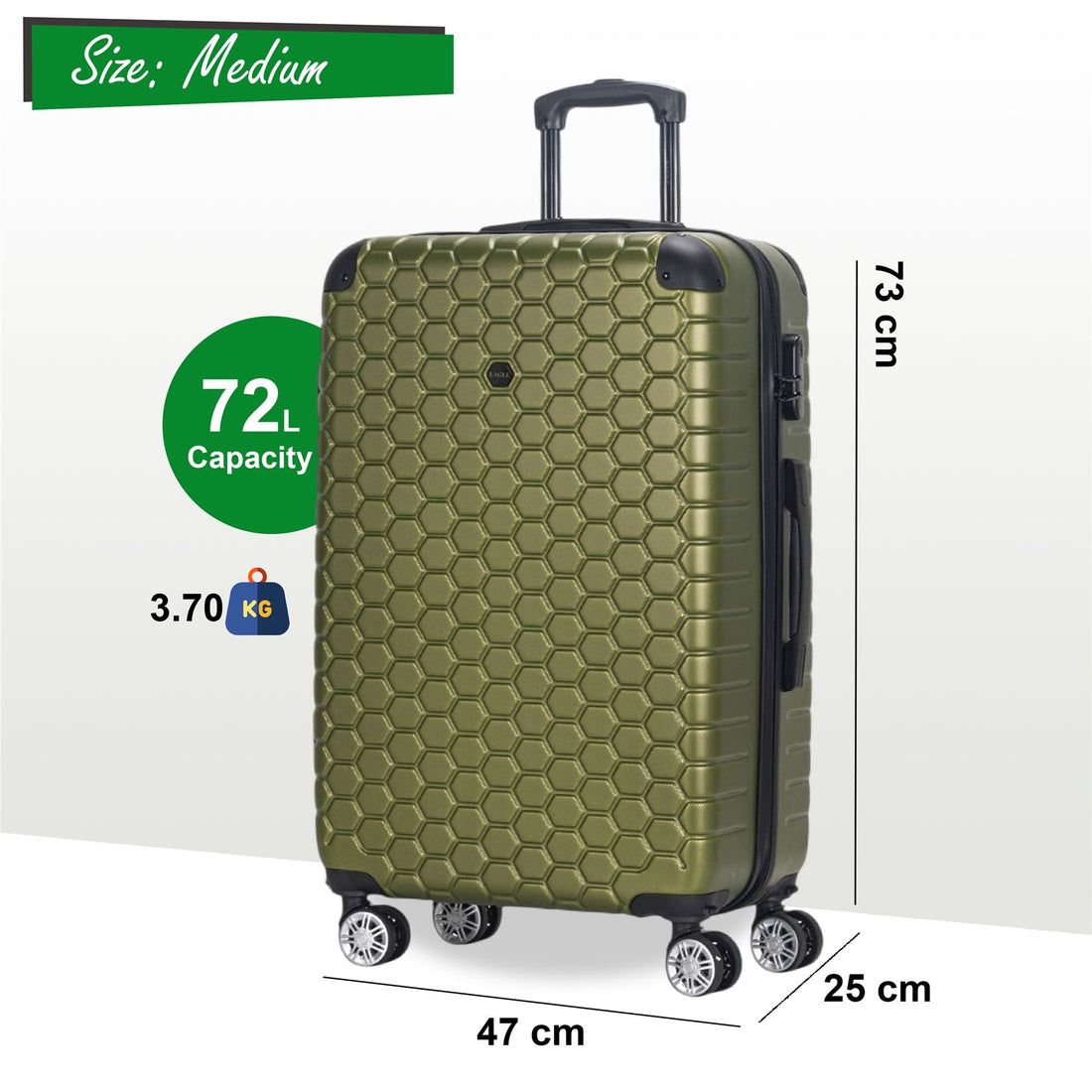 Noda Medium Hard Shell Suitcase in Green