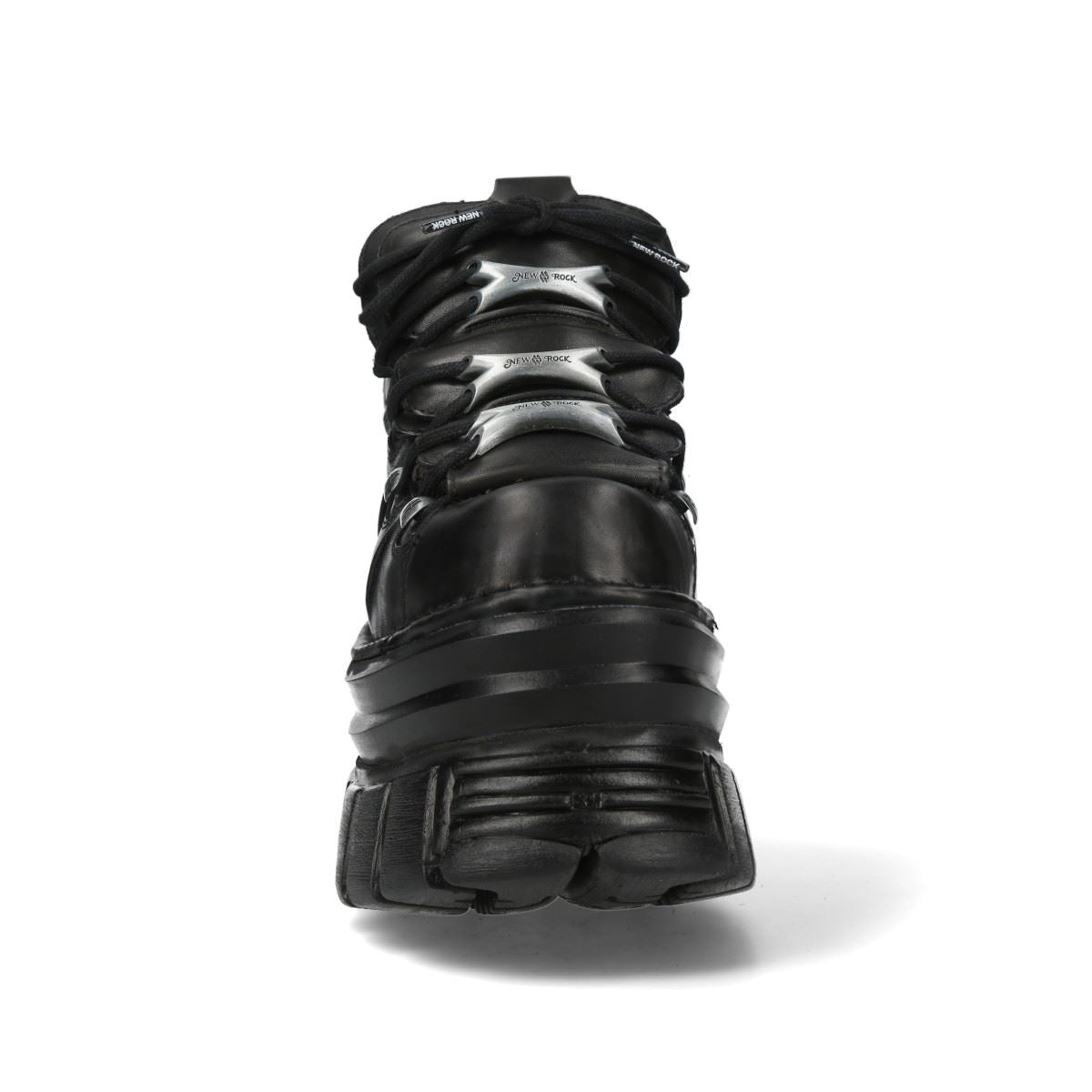 New Rock M-106-C178 Black Tower Gothic Punk Chunky Ankle Boots