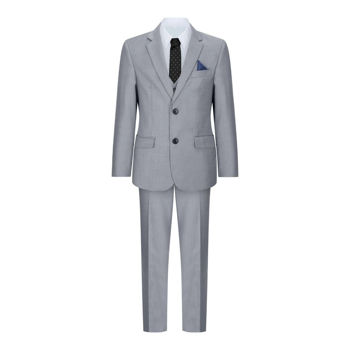 Boys 3 Piece Light Grey Classic Retro Suit