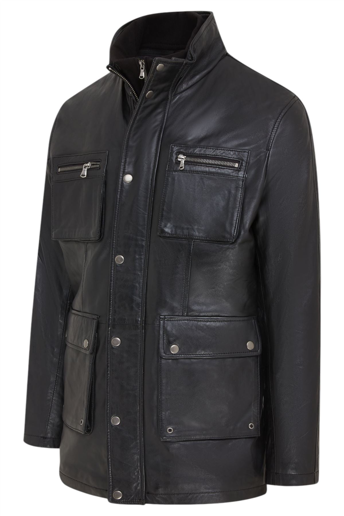 Men’s Leather Military Jacket Outwear Trenchcoat - Field