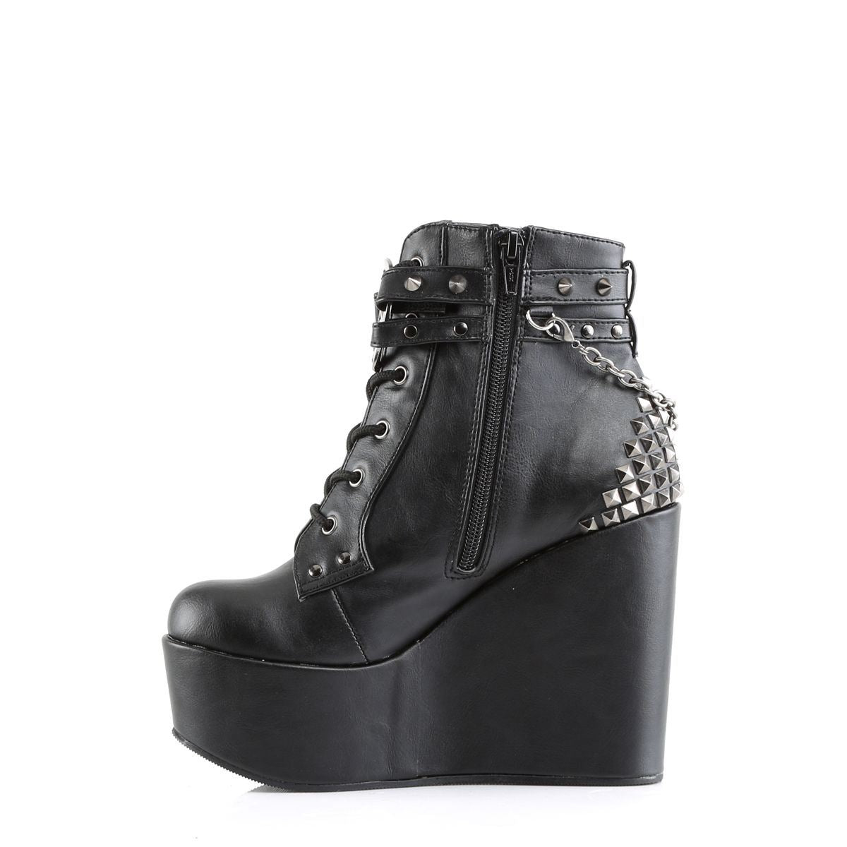 Demonia Poison 101 Black Vegan Leather Ankle Boots