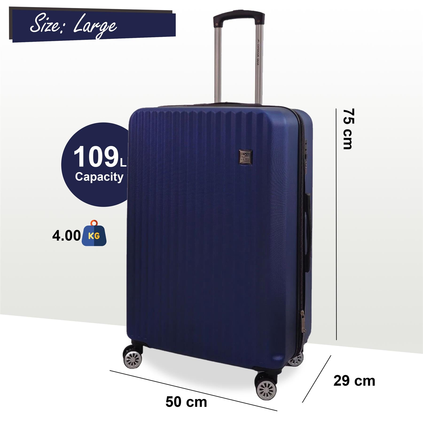 Albertville Large Hard Shell Suitcase in Blue