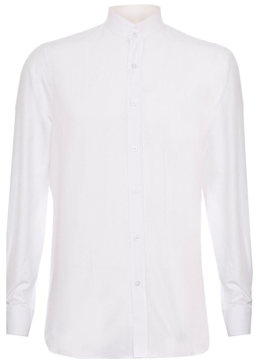Mens Peaky Blinders Removable Collar Nehru White Collarless Shirt - Upperclass Fashions 