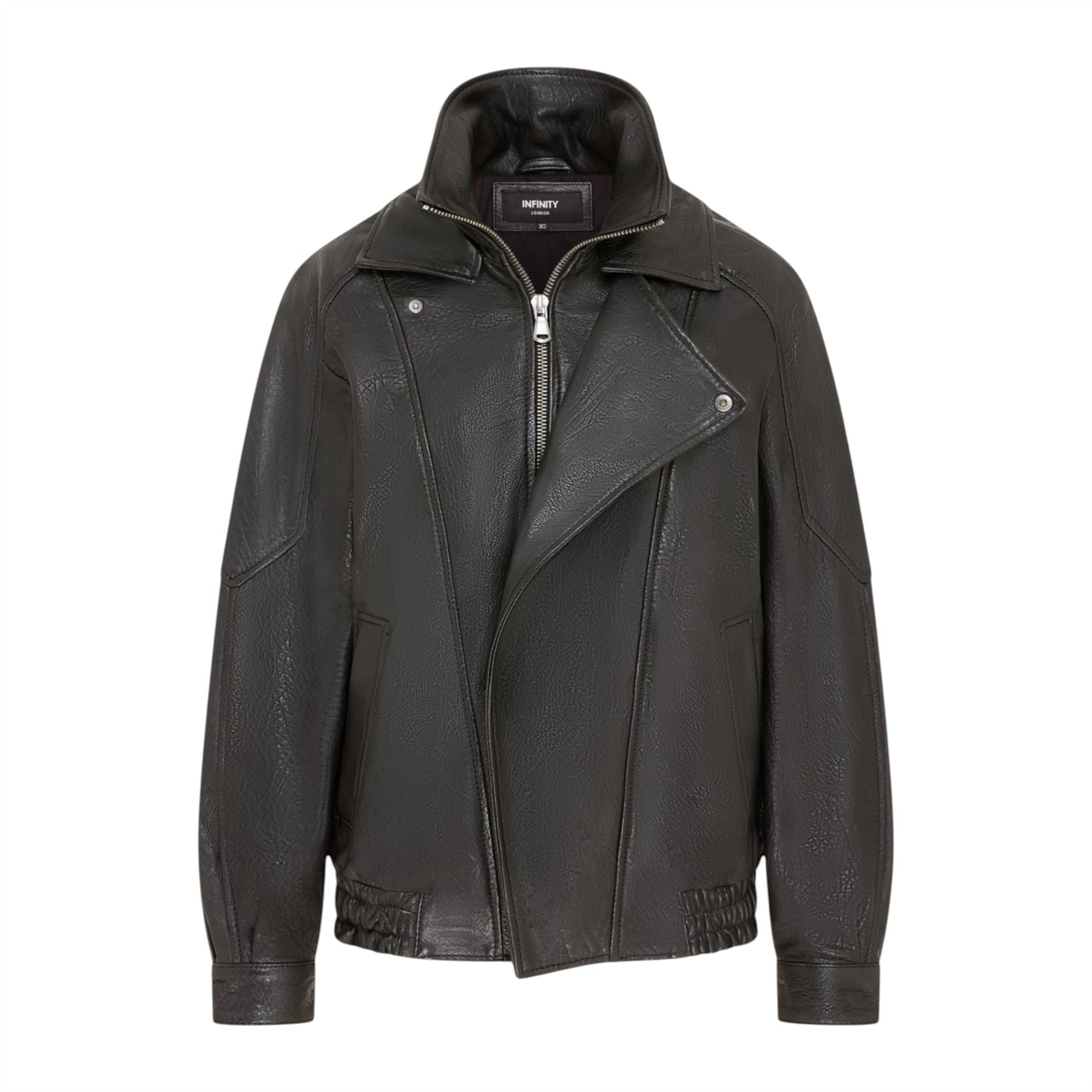 Mens Leather Biker Blouson Jacket - Bomber