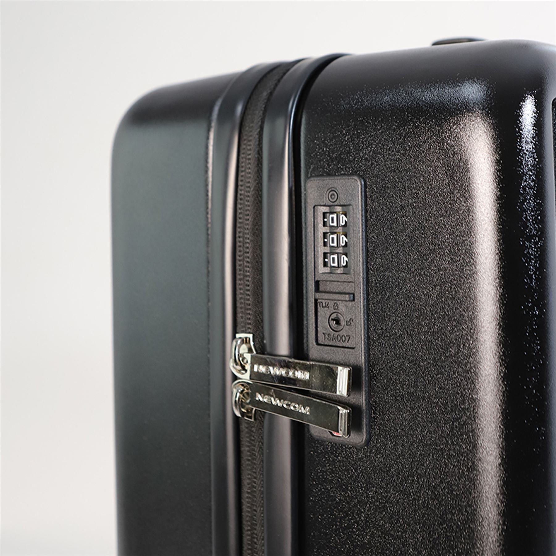 Hard Shell Cabin 44 x 22 x 38 cm Black TSA Secure Luggage Suitcase Suitable for Easyjet, Ryanair