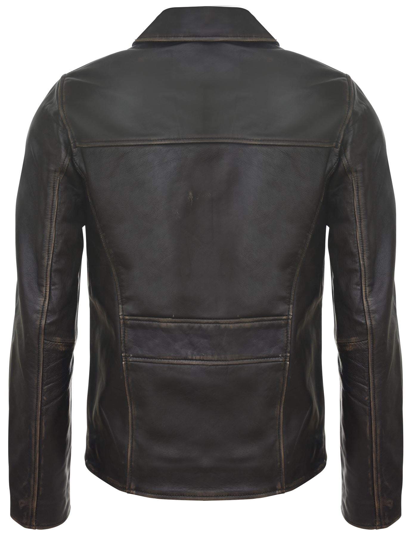 Mens Cow Hide Harrington Leather Biker Jacket-Sleaford