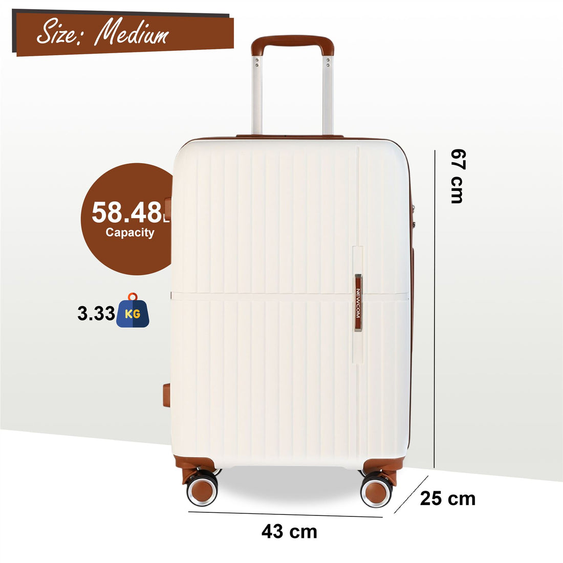 Corowa Medium Hard Shell Suitcase in White
