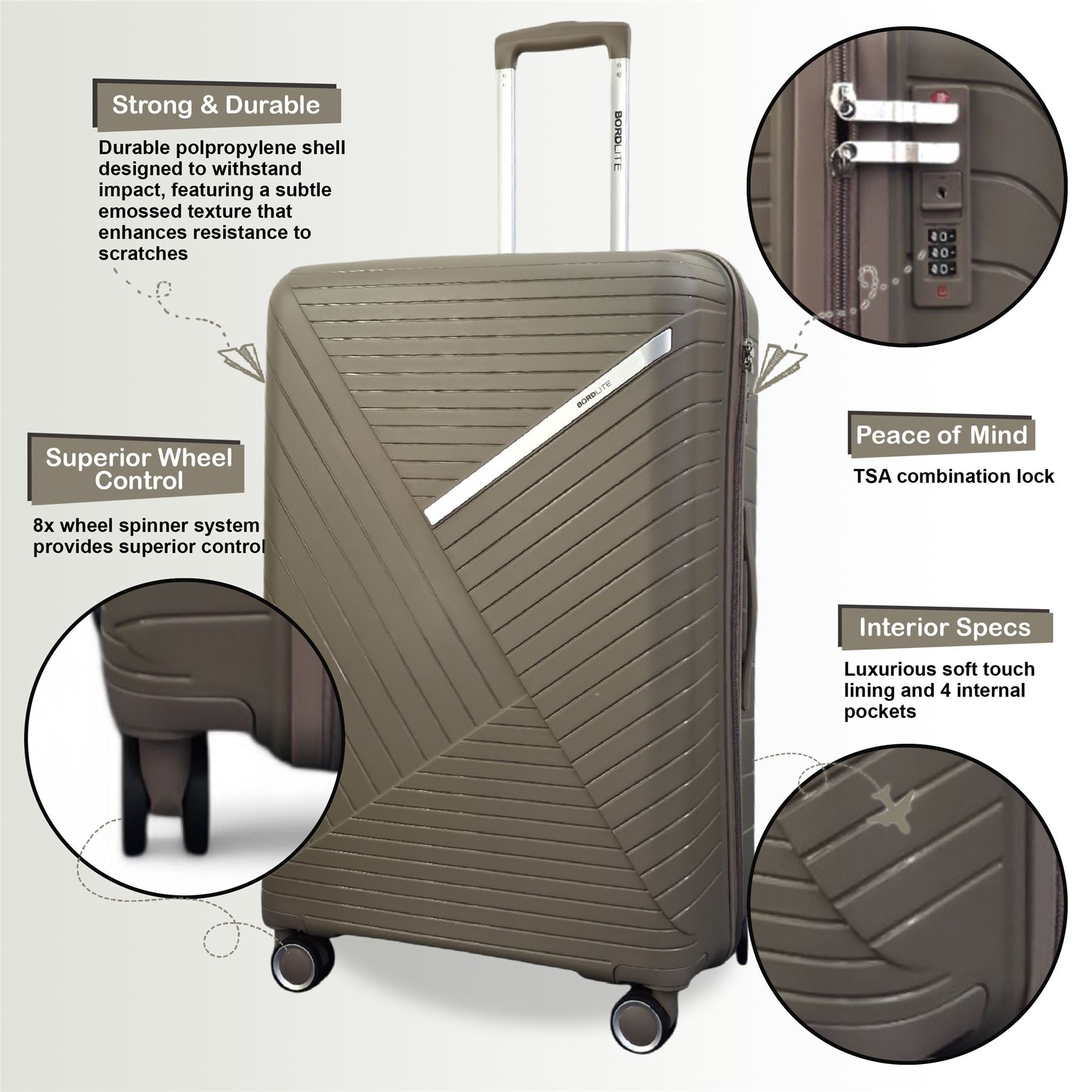 Chita Cabin Hard Shell Suitcase in Flesh