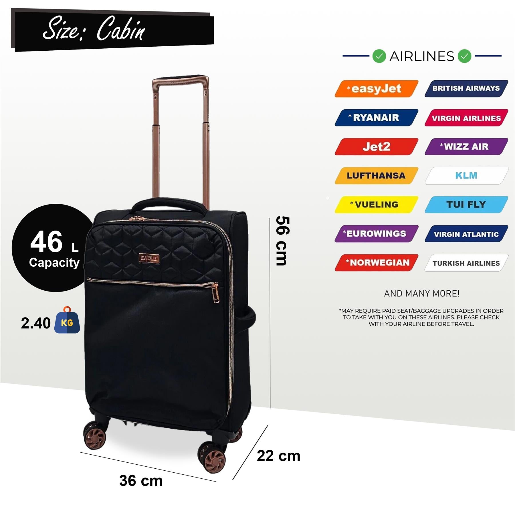 4 Wheel Lightweight Suitcase Luggage Travel Bags Set