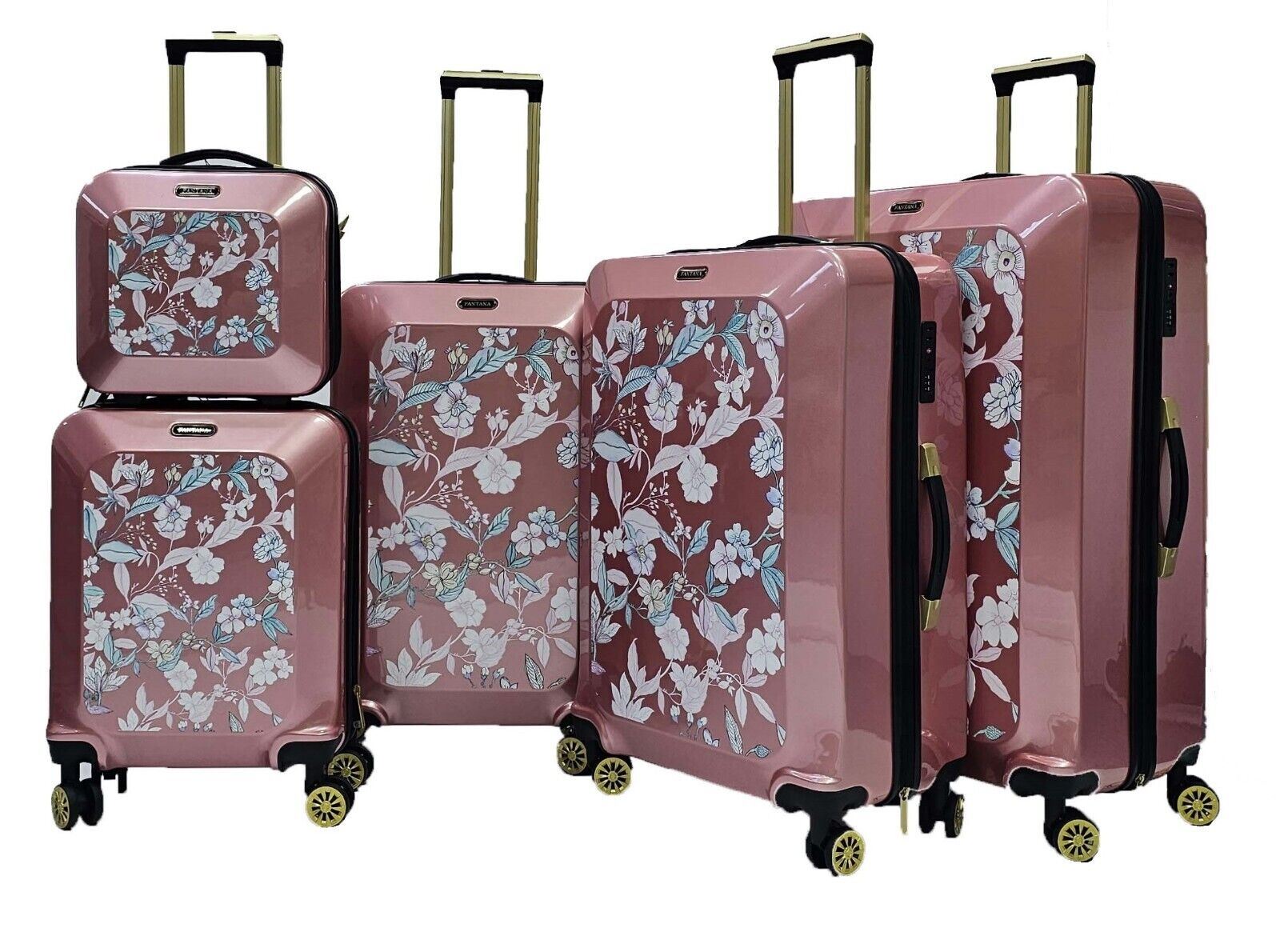 Hard Shell Flower Print Suitcase Luggage Set