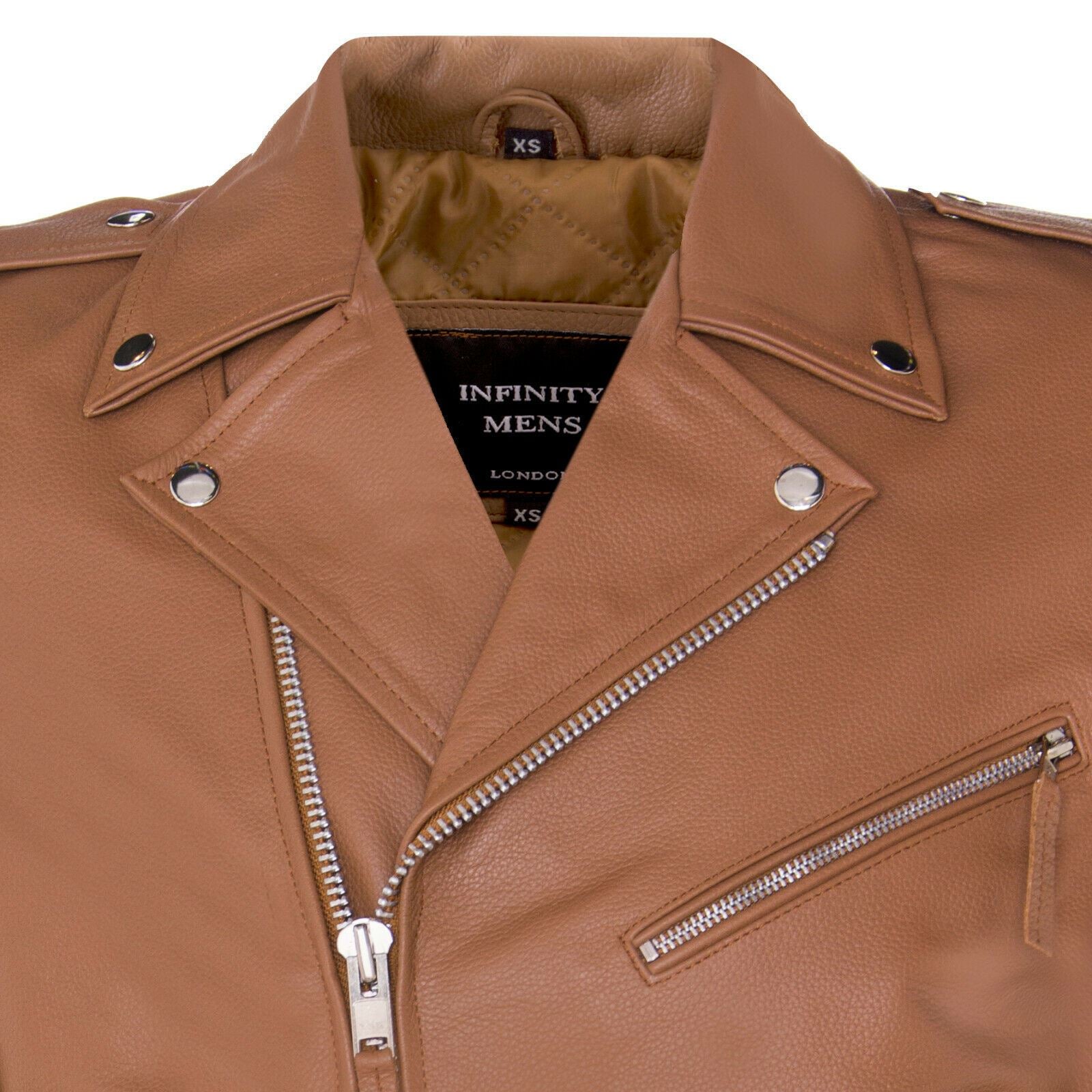 Mens Cow-Hide Brando Biker Jacket -Sandy