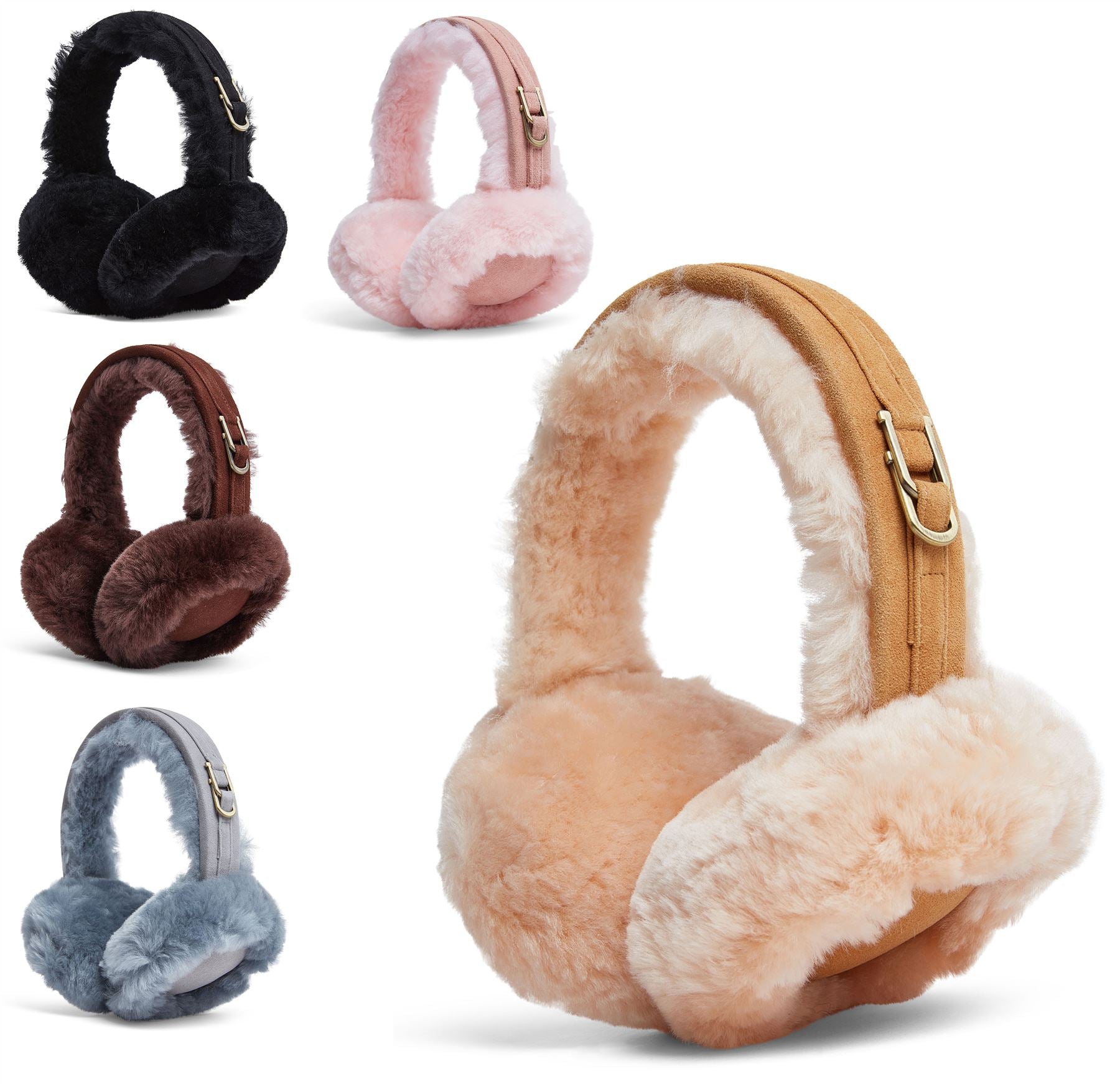 Womens Sheepskin Shearling Winter Ear Muffs Warm Comfortable