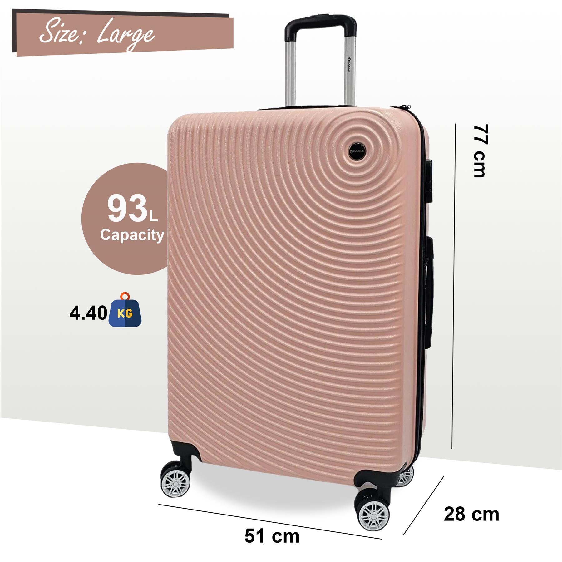 Brookside Large Hard Shell Suitcase in Rose Gold