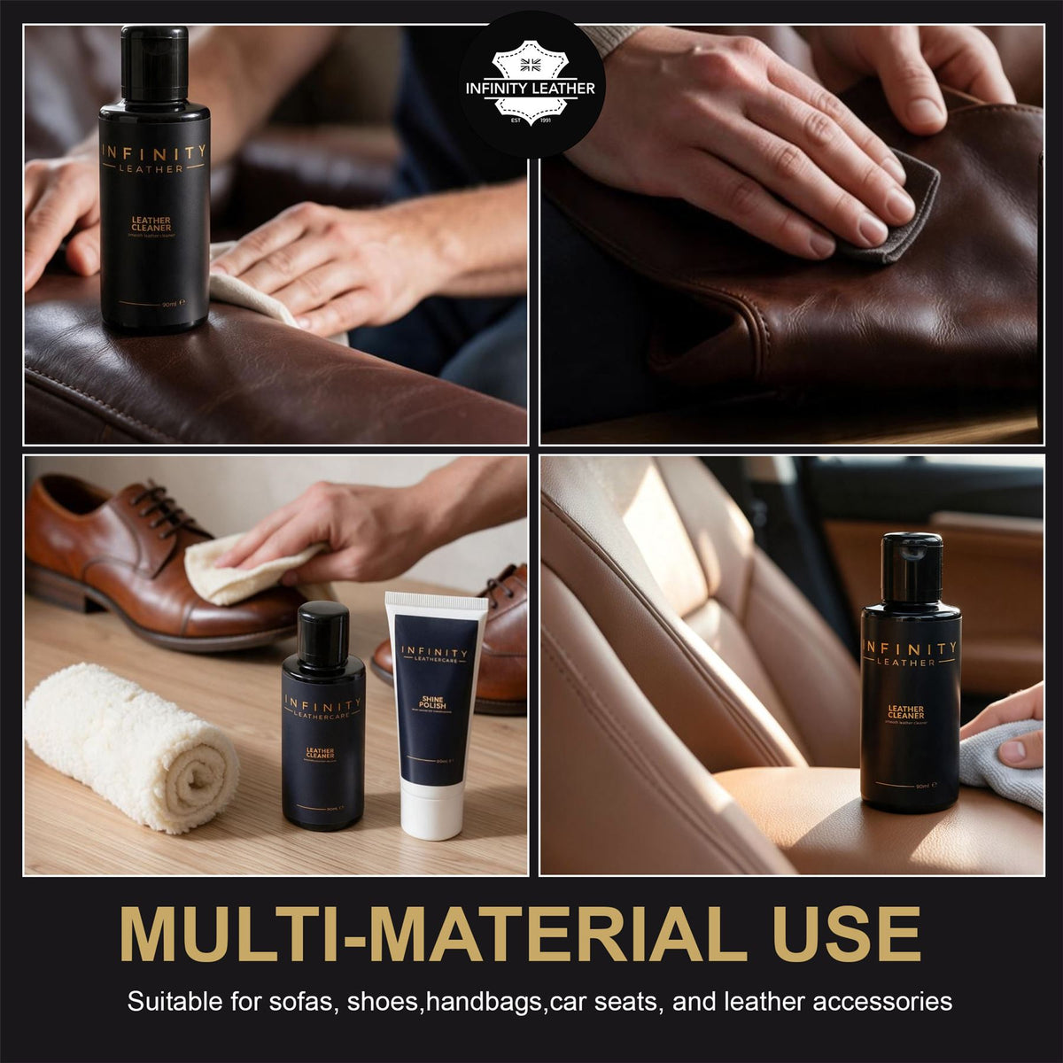 Leather Cleaner, Polish & Glove Smooth Leather Kit