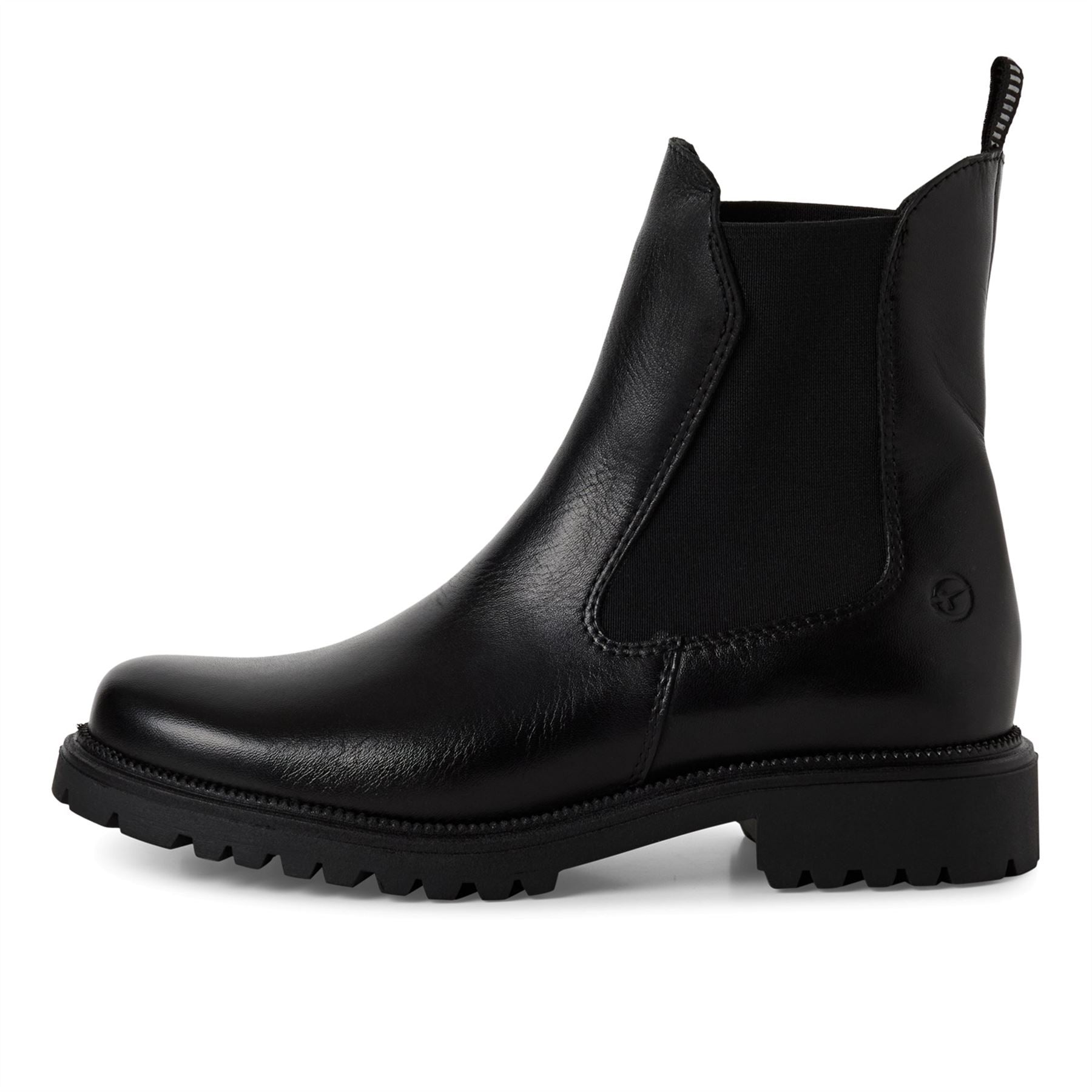 Tamaris Womens Black Leather Classic High Chelsea Ankle Boots