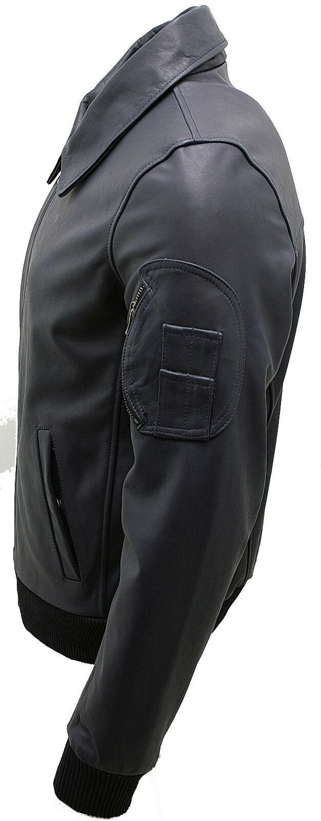 Mens Cowhide A2 Leather Bomber Jacket-Chingford