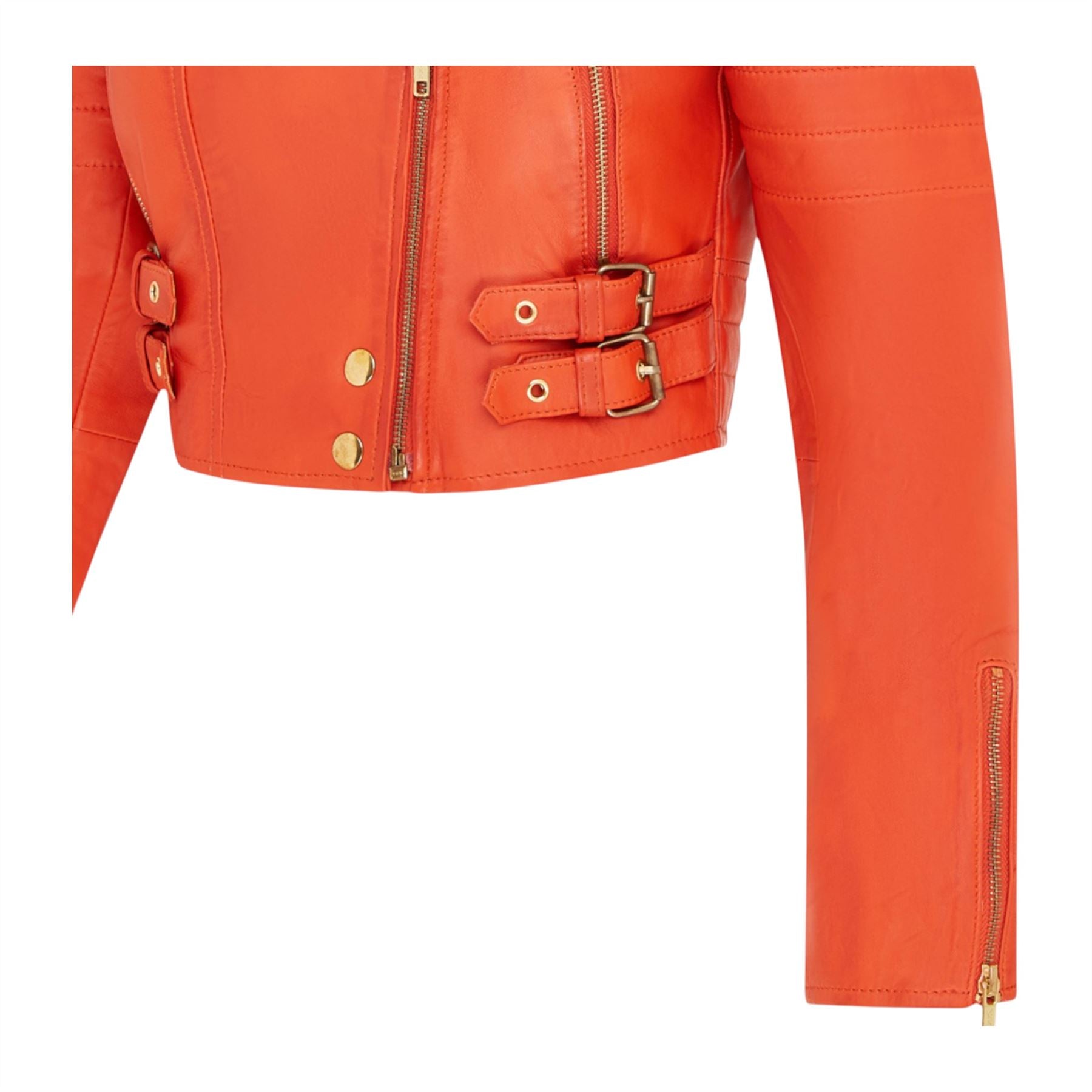 Womens Brando Cropped Leather Jacket-Longtown