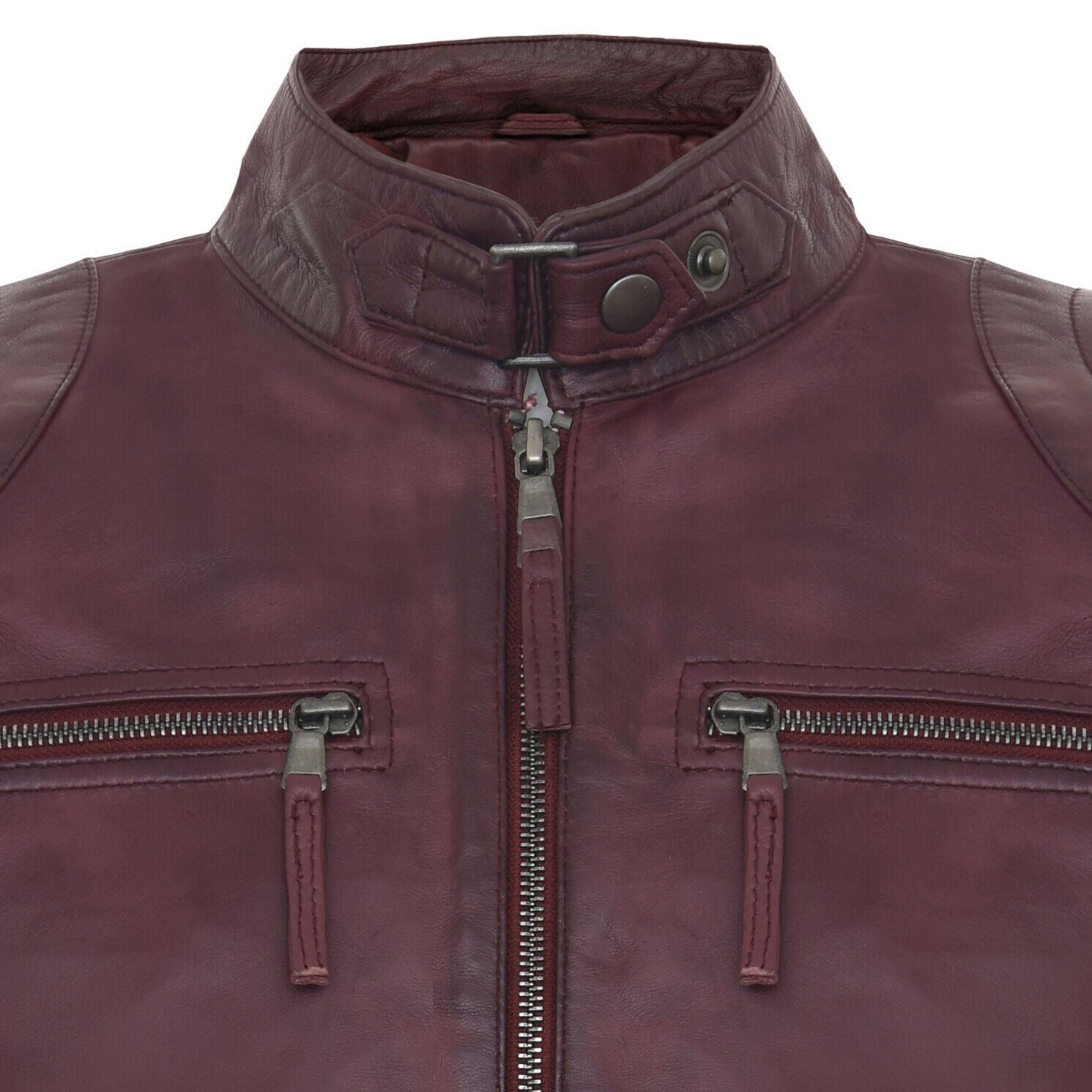 Mens Versatile Moto Leather Biker Jacket-Stapleford