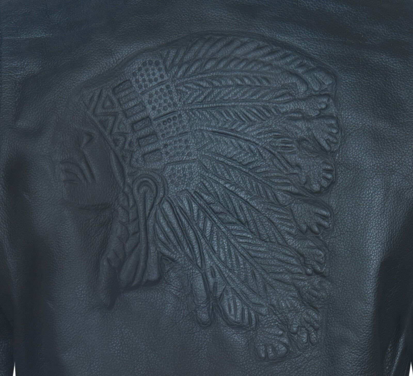 Mens Brando RED INDIAN Leather Jacket - Tadley