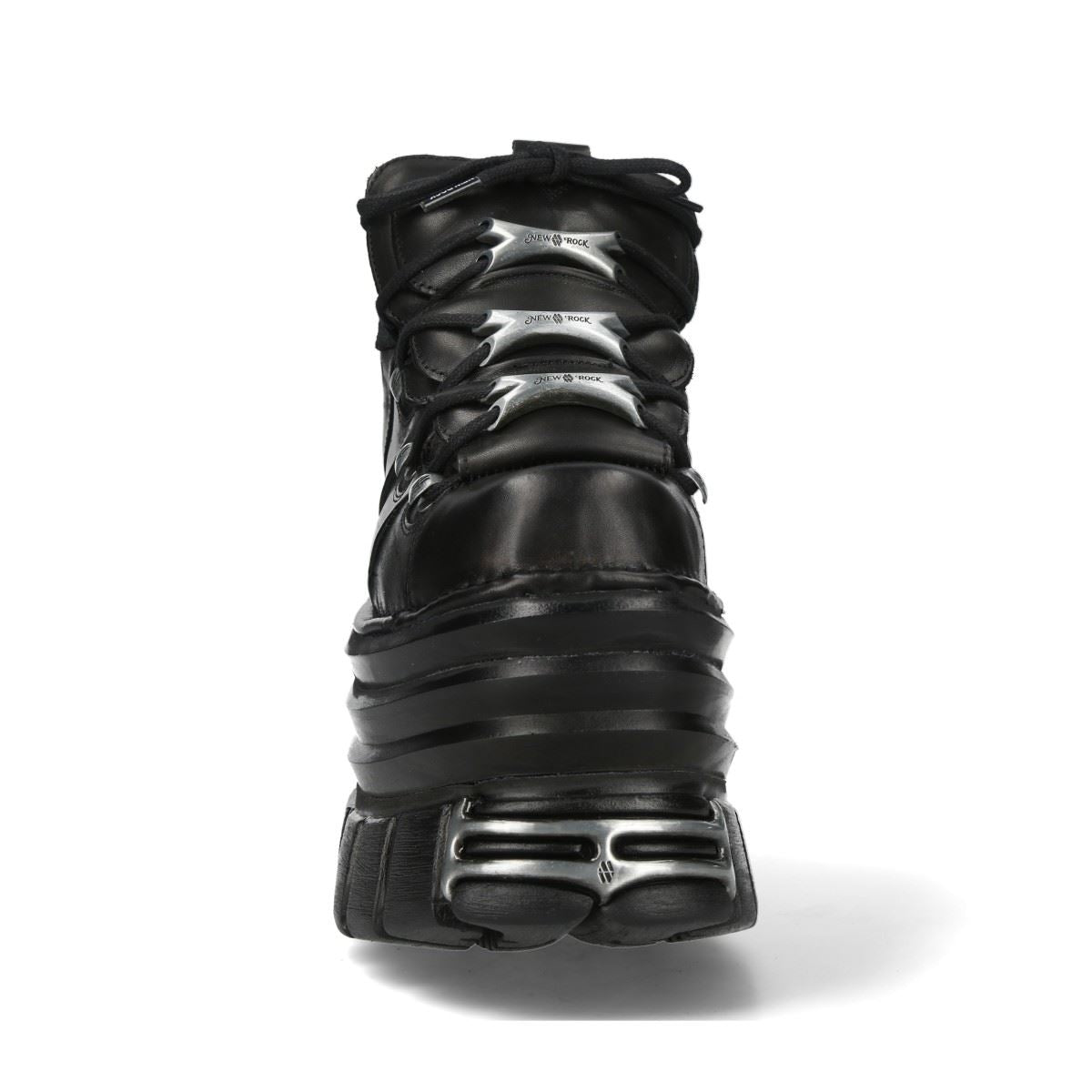 New Rock M-106-C181 Black Gothic Punk Chunky Platform Ankle Boots