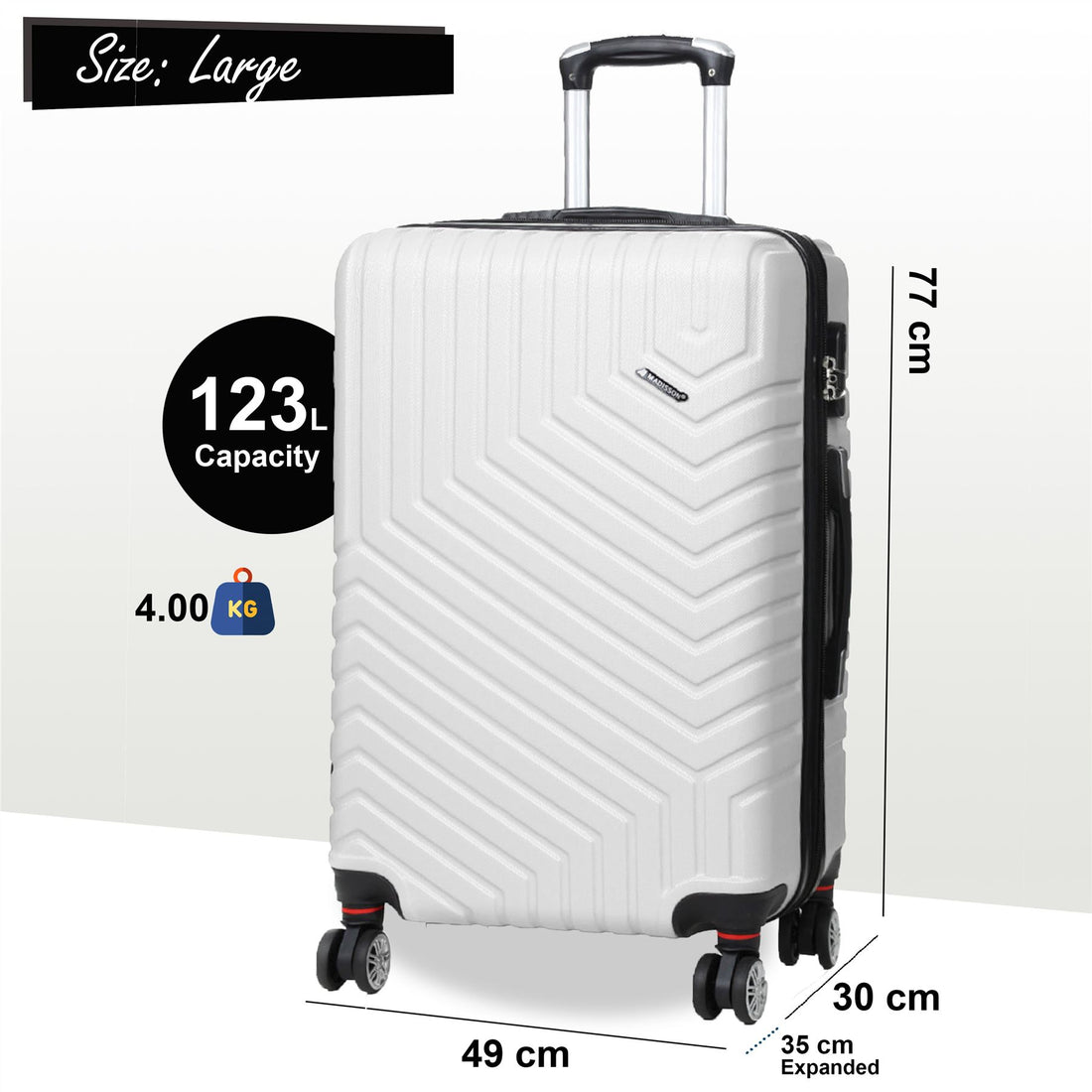 Bega Large Hard Shell Suitcase in White