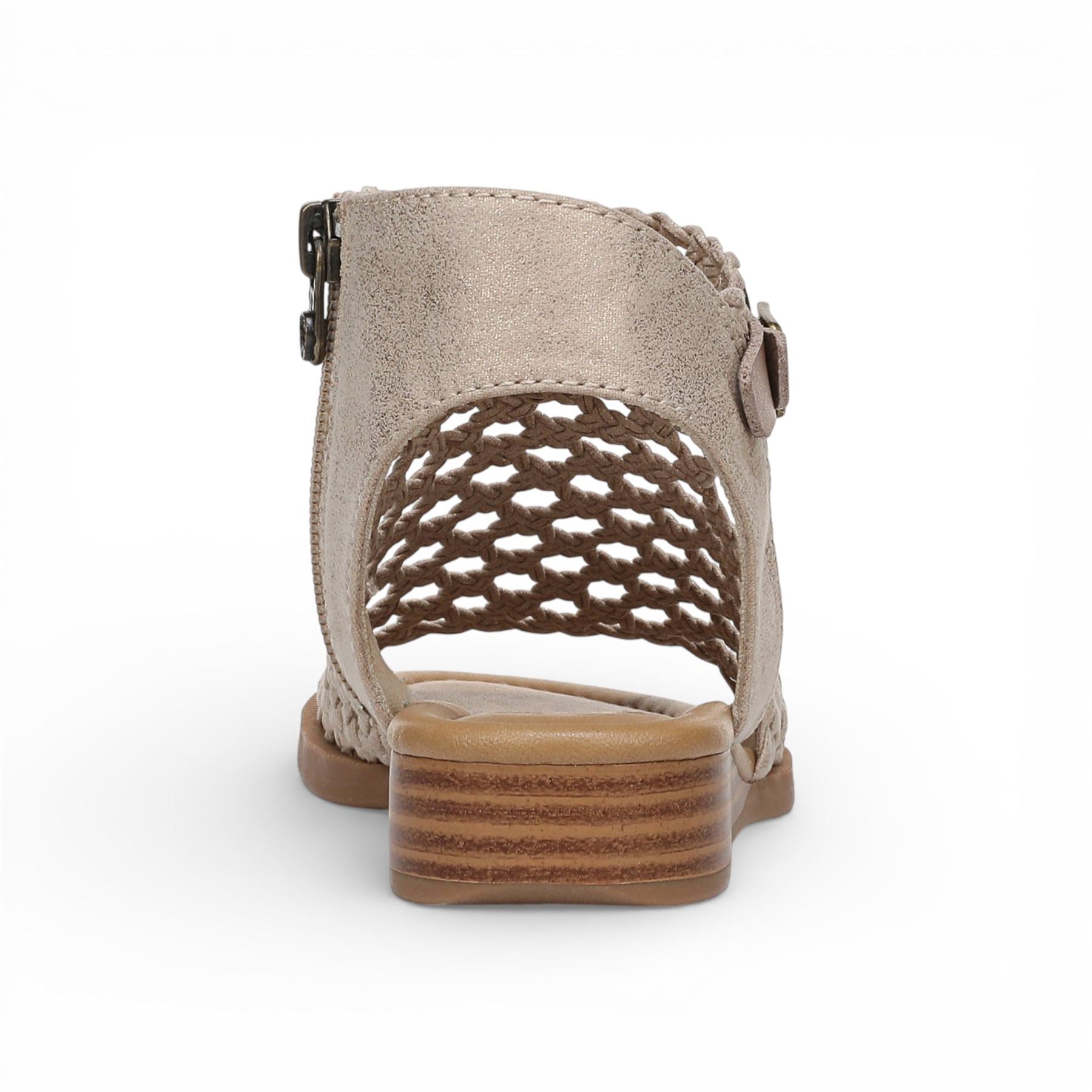 Blowfish Malibu Womens Golden Beige Weave Micro Wedge Sandals - Anuella